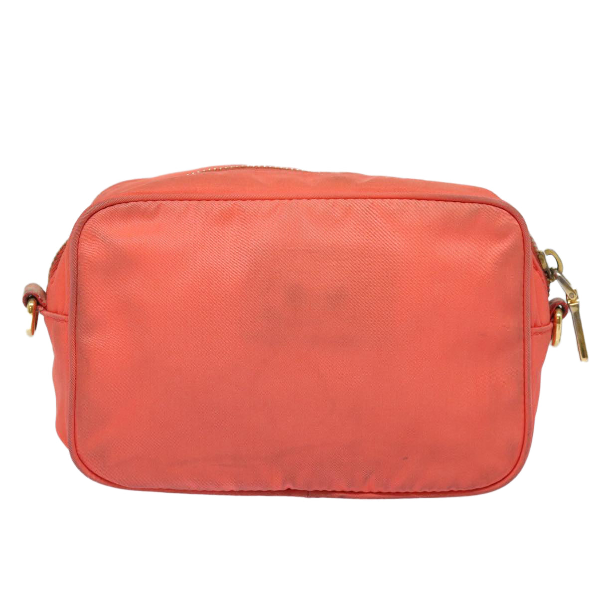 PRADA Ribbon Shoulder Bag Nylon Orange Auth 80629