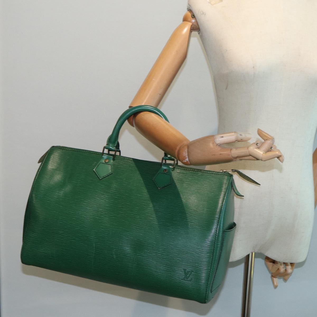 LOUIS VUITTON Epi Speedy 35 Hand Bag Borneo Green M42994 LV Auth 80658