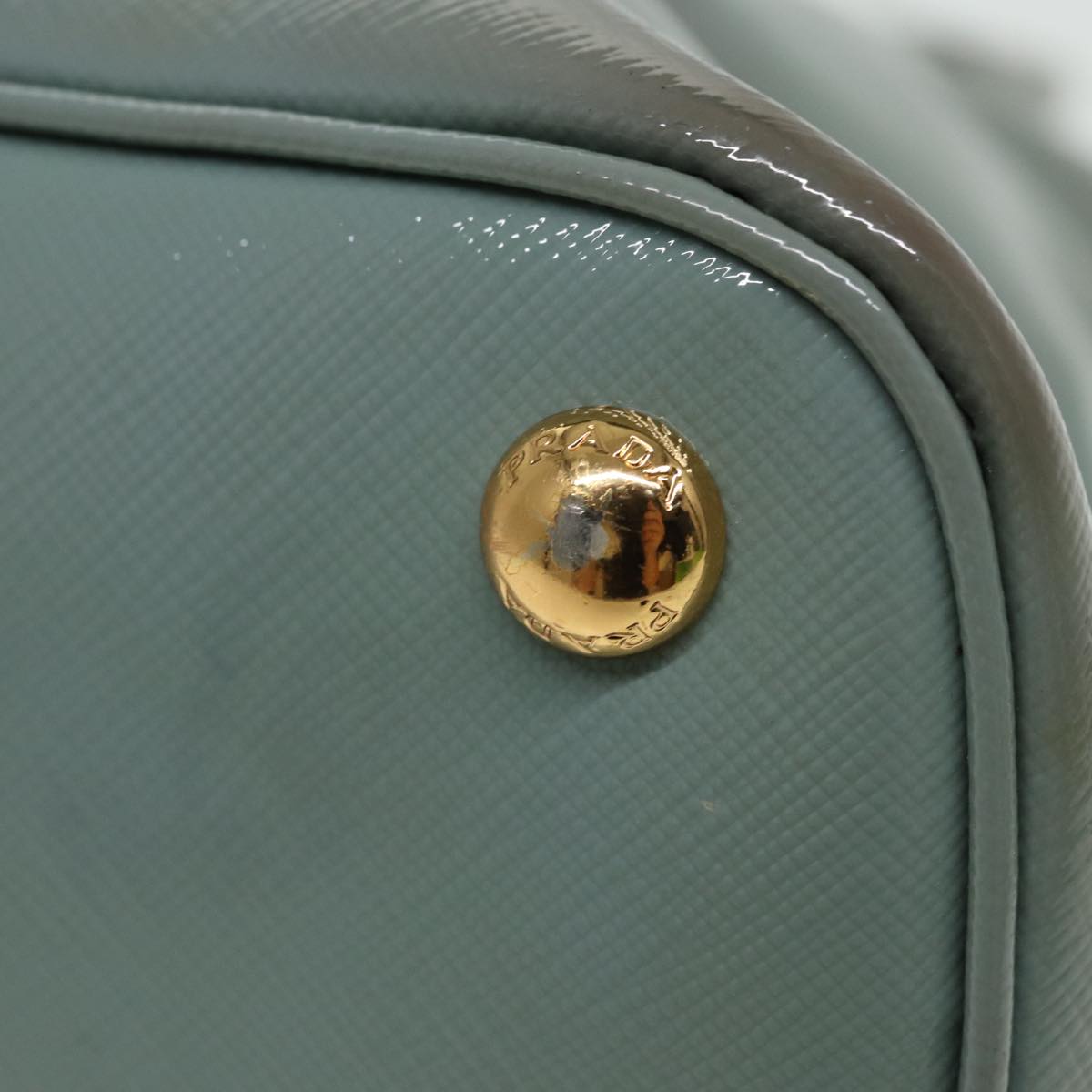 PRADA Hand Bag Safiano leather 2way Blue Auth 80864