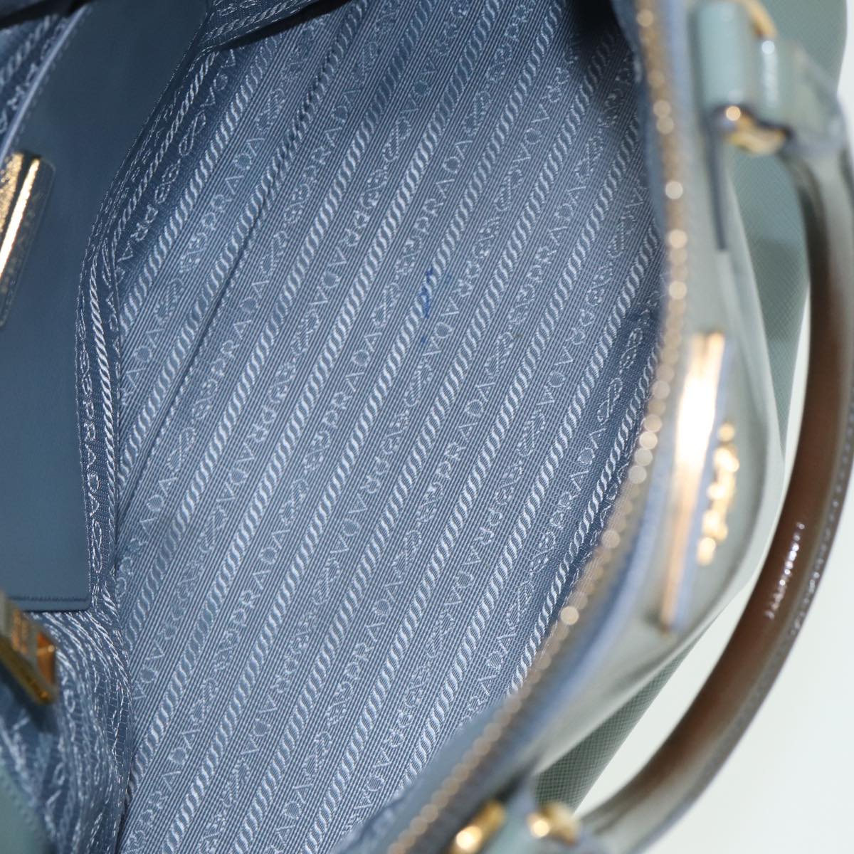 PRADA Hand Bag Safiano leather 2way Blue Auth 80864