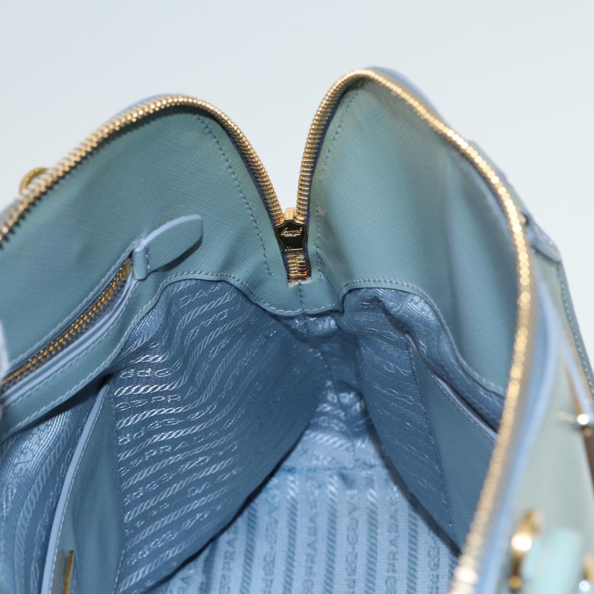 PRADA Hand Bag Safiano leather 2way Blue Auth 80864