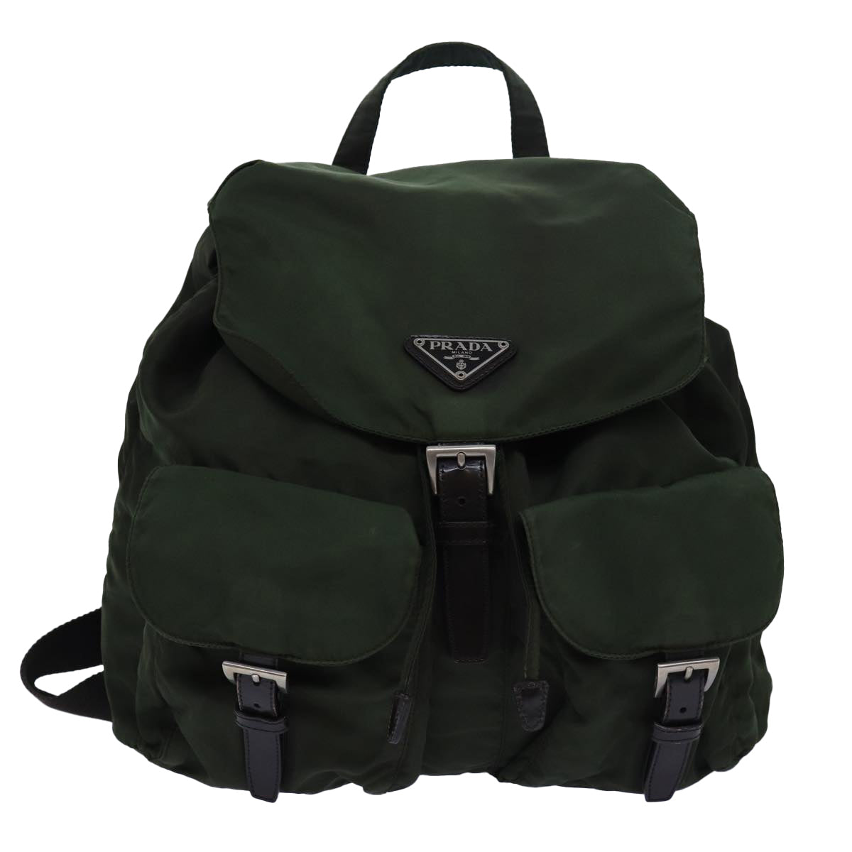 PRADA Backpack Nylon Khaki Auth 80870