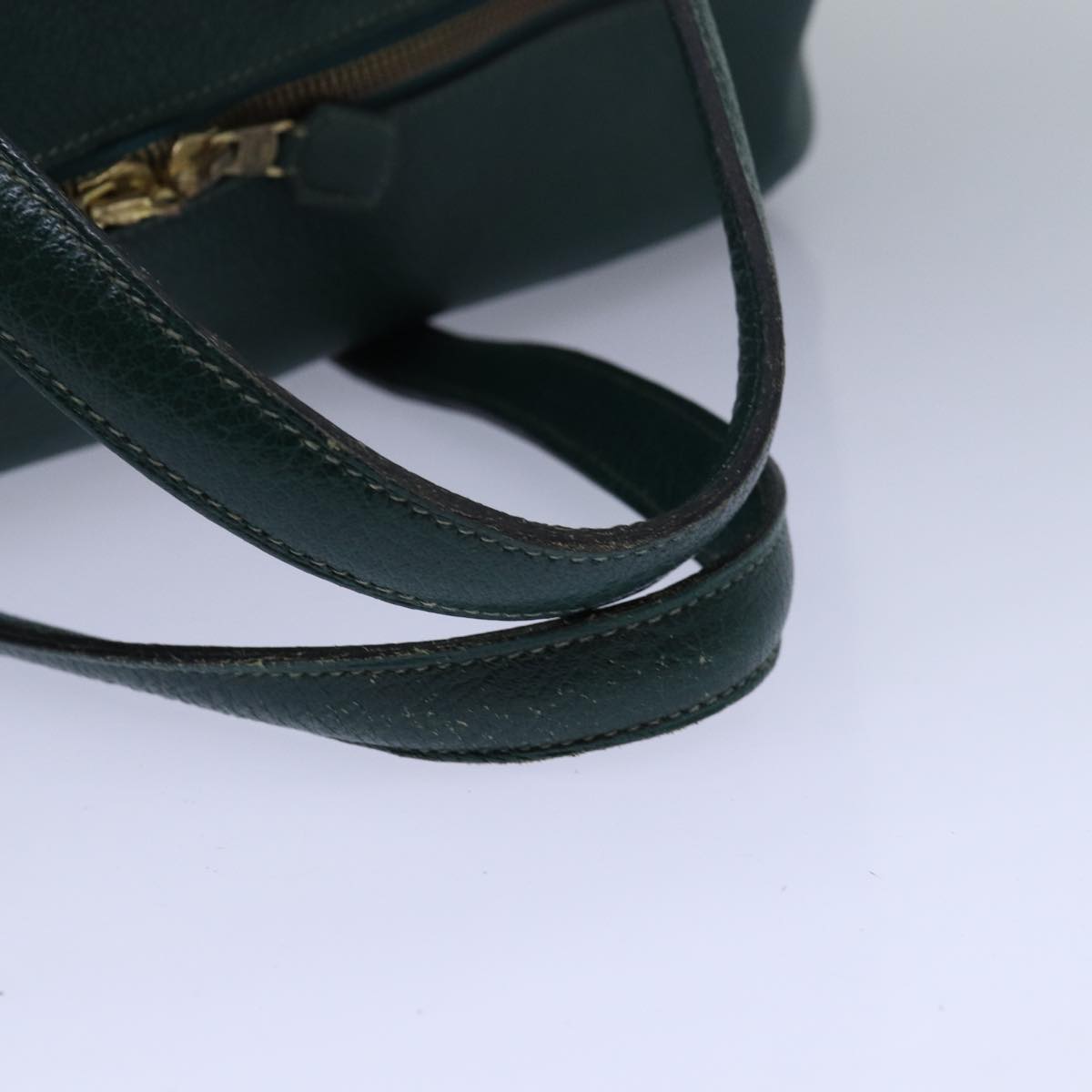 HERMES Gallop 50 Hand Bag Leather Green Auth 80925A