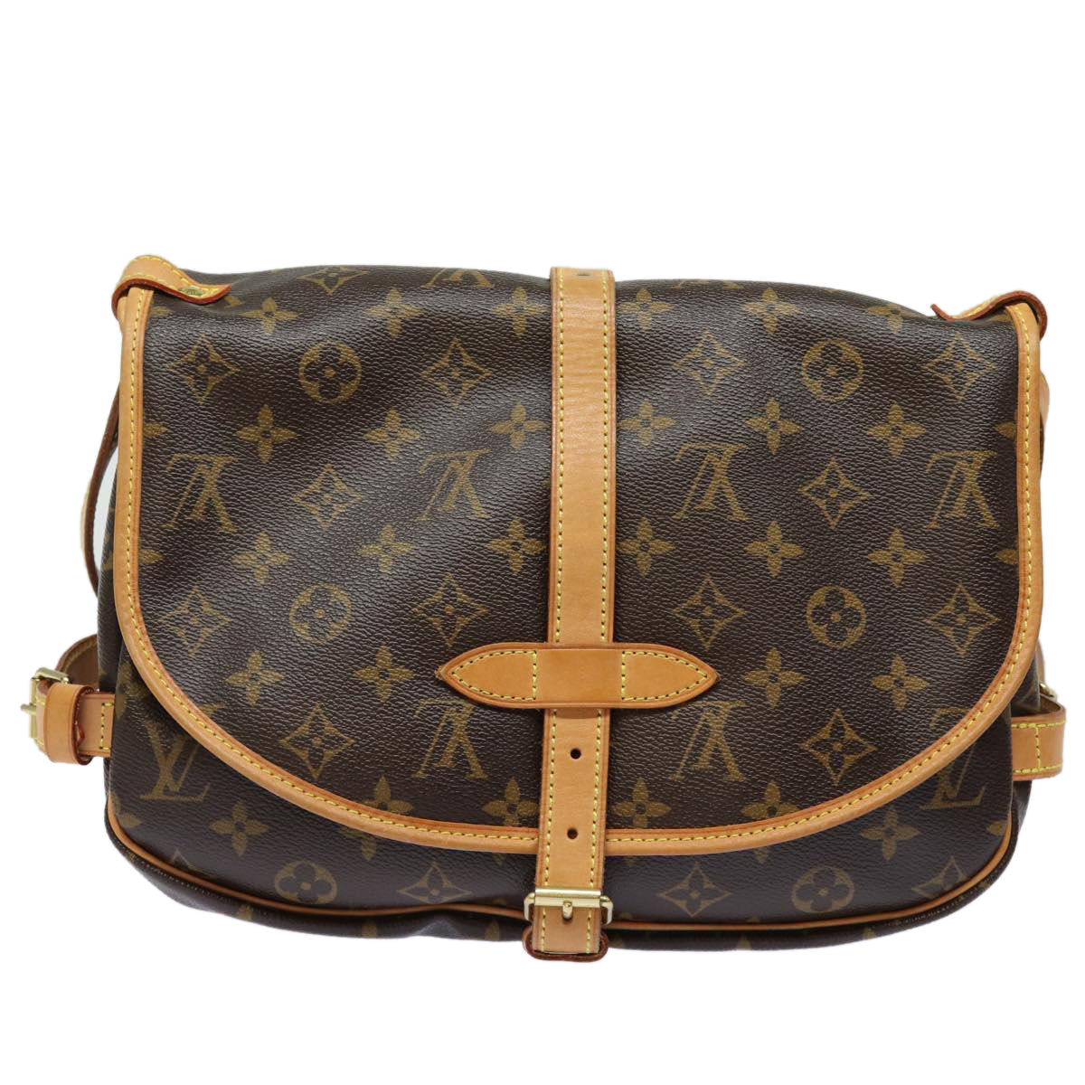 LOUIS VUITTON Monogram Saumur 30 Shoulder Bag M42256 LV Auth 80965V