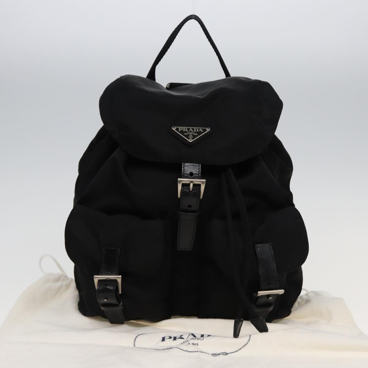 PRADA Backpack Nylon Black Auth 80970