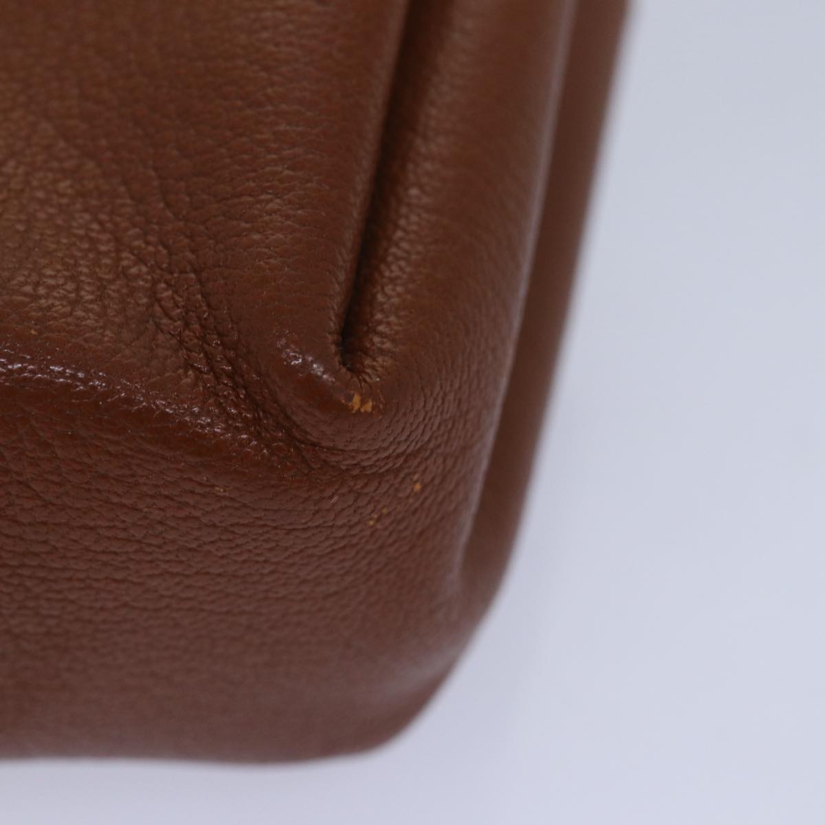 HERMES Vespa Pouch Leather Brown Auth 80982