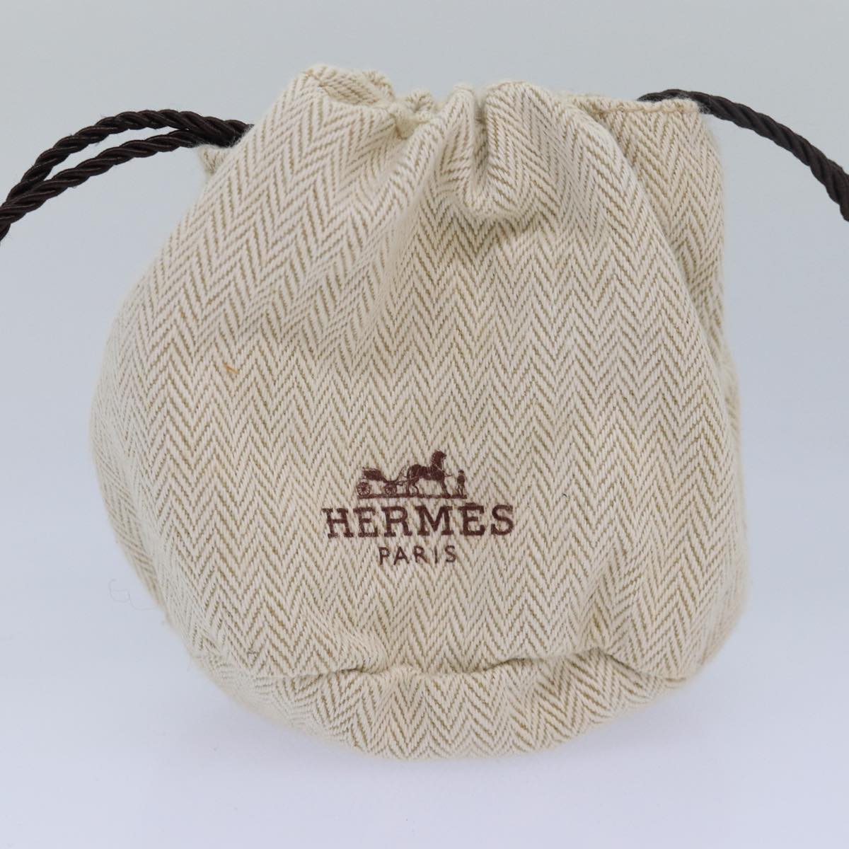 HERMES Vespa Pouch Leather Brown Auth 80982