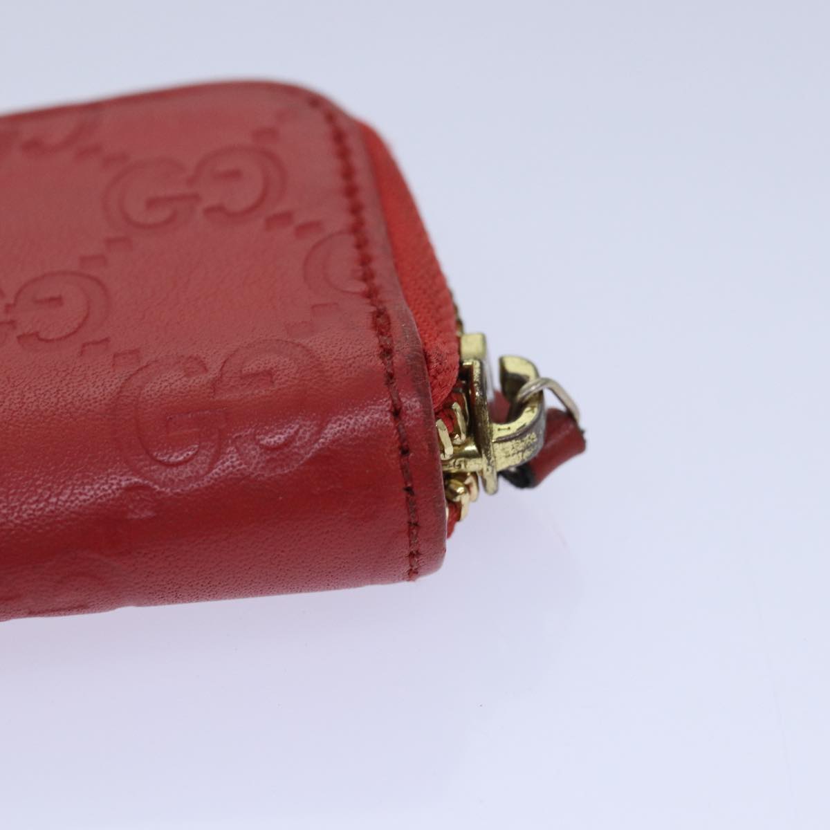 GUCCI GG Canvas Coin Purse Red 324801 Auth 80992