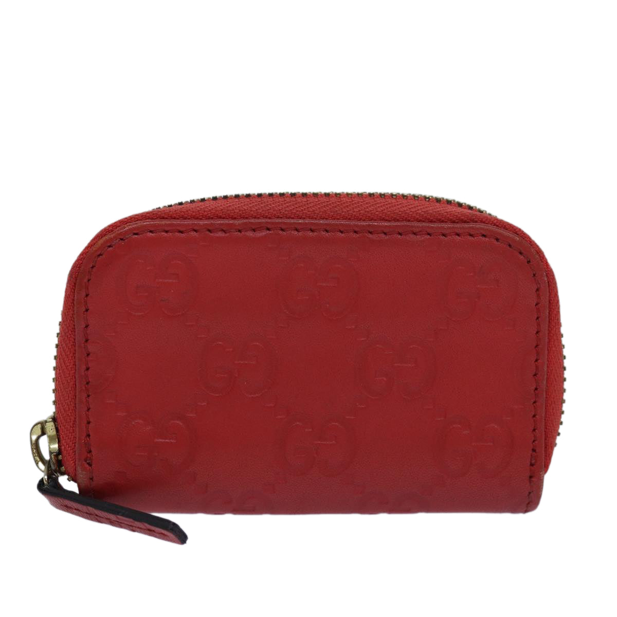 GUCCI GG Canvas Coin Purse Red 324801 Auth 80992