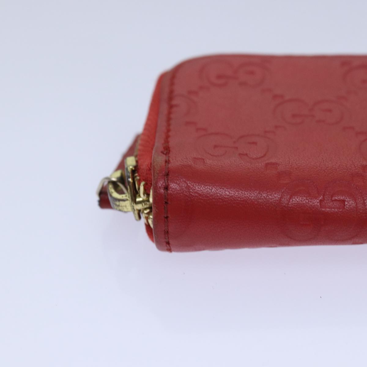 GUCCI GG Canvas Coin Purse Red 324801 Auth 80992