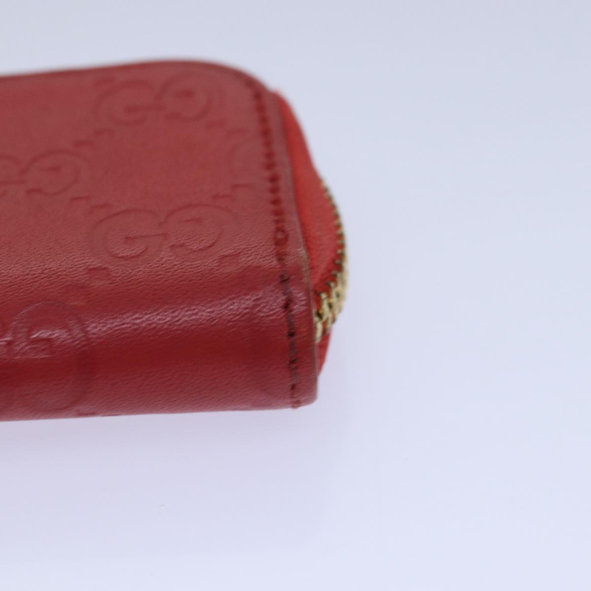 GUCCI GG Canvas Coin Purse Red 324801 Auth 80992