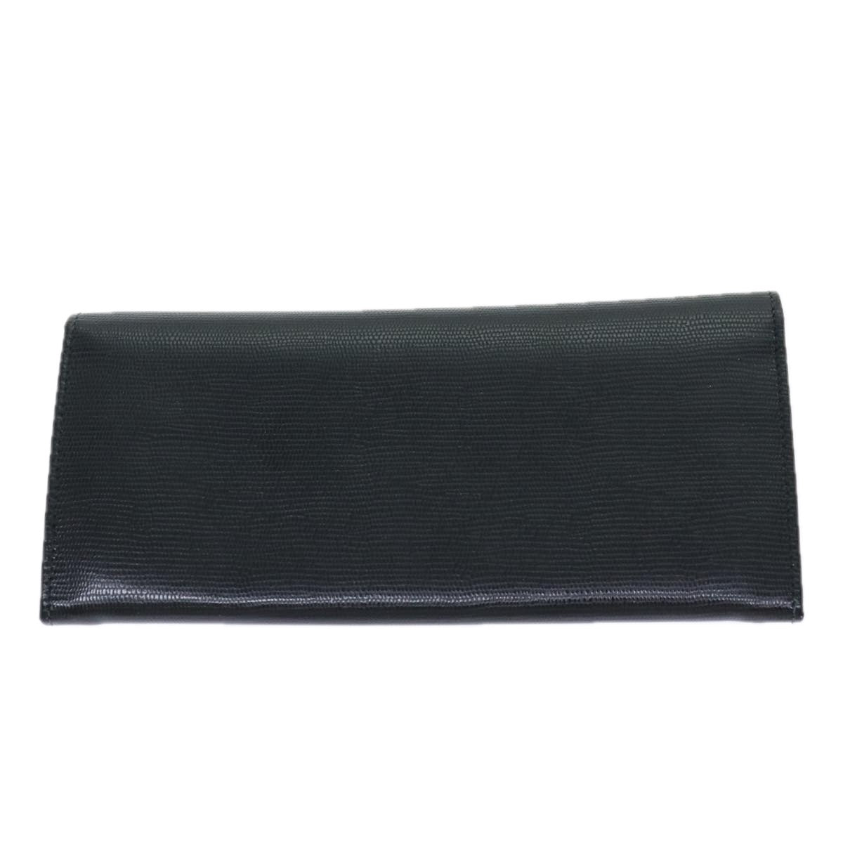 CELINE Long Wallet Leather Black Auth 81009