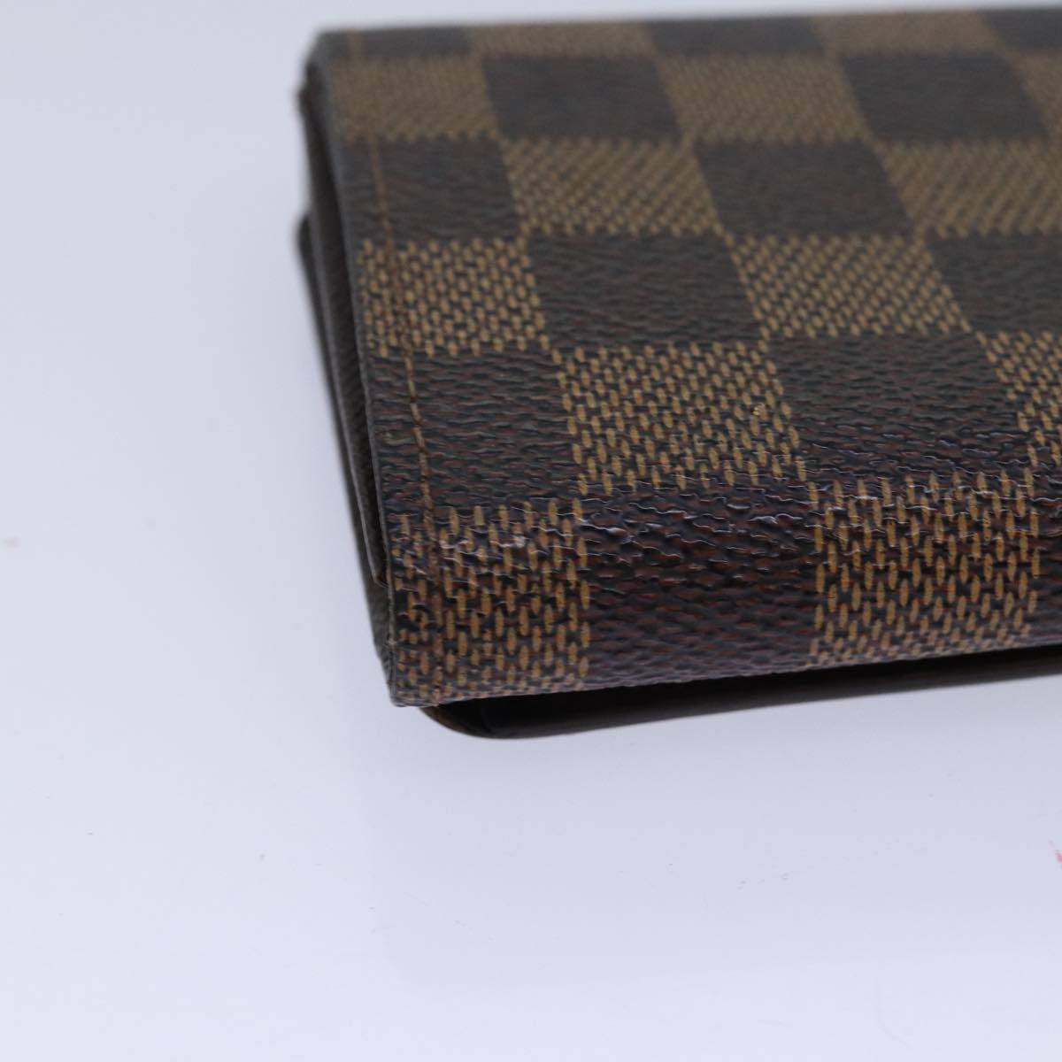 LOUIS VUITTON Damier Ebene Portefeuille Tresor Bifold Wallet N61736 Auth 81019