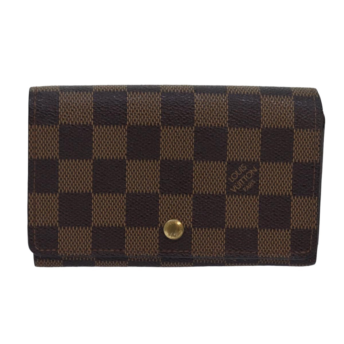 LOUIS VUITTON Damier Ebene Portefeuille Tresor Bifold Wallet N61736 Auth 81019