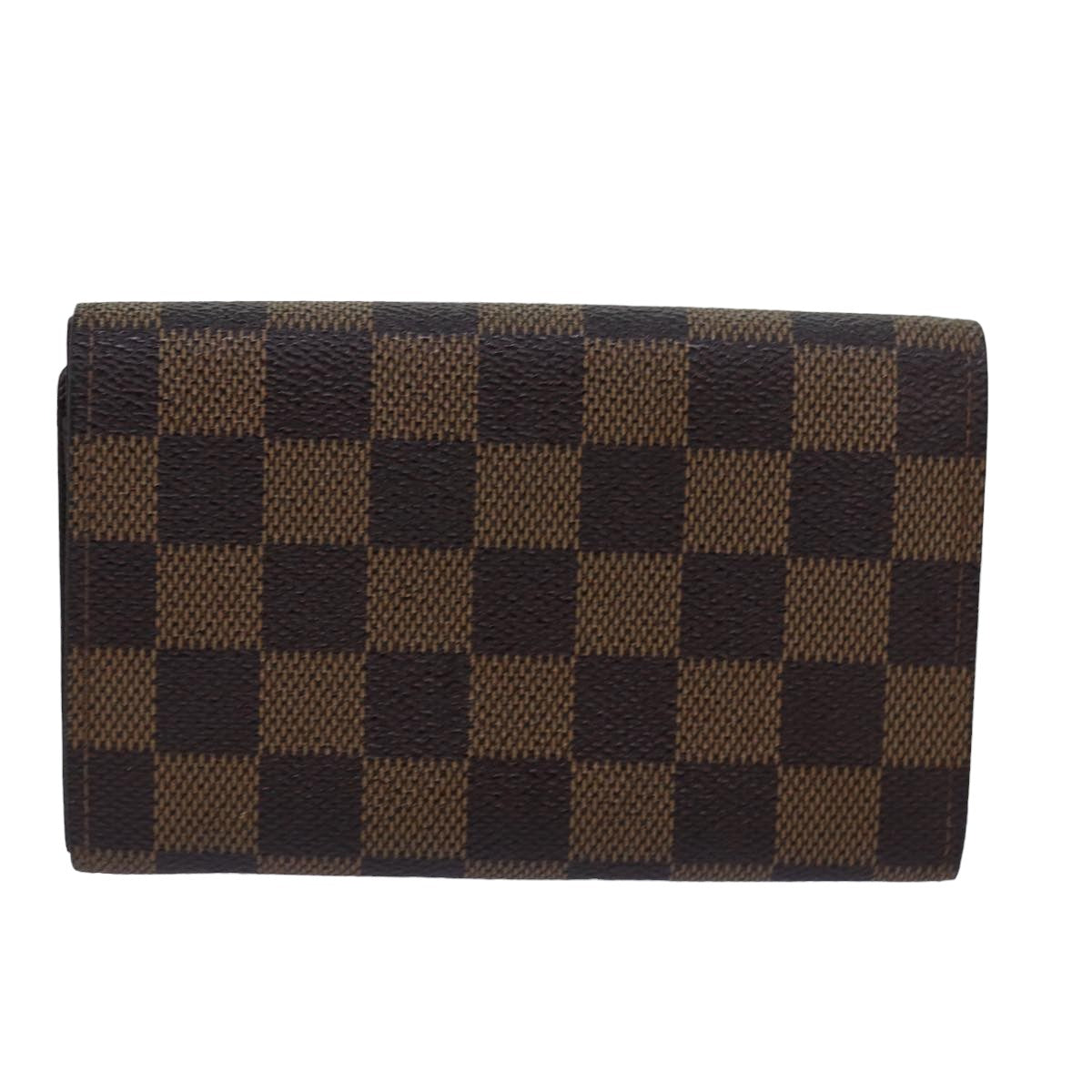 LOUIS VUITTON Damier Ebene Portefeuille Tresor Bifold Wallet N61736 Auth 81019