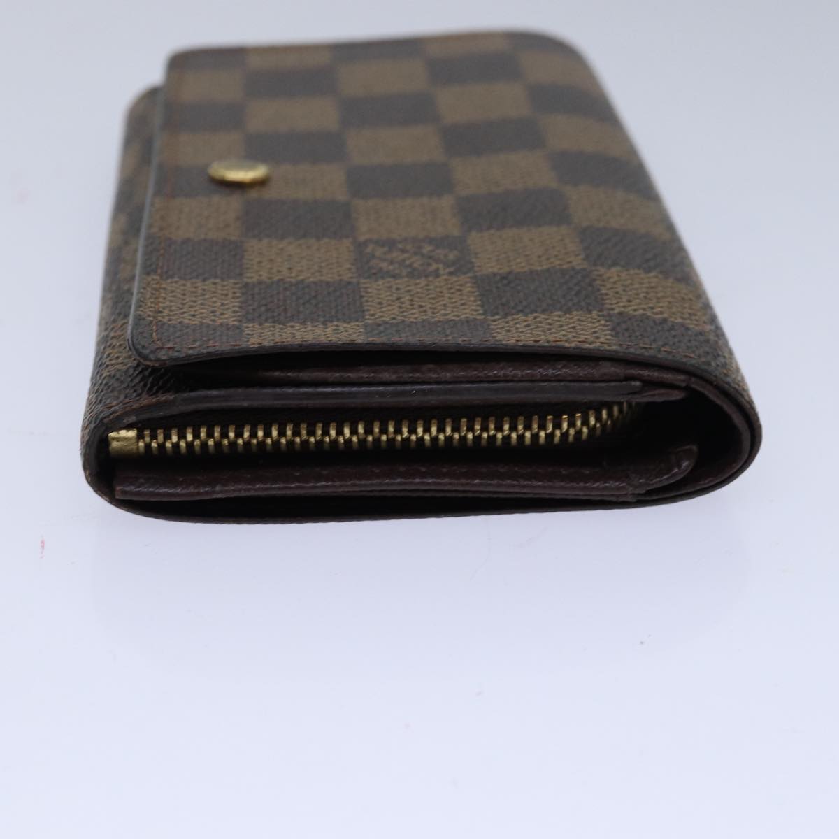 LOUIS VUITTON Damier Ebene Portefeuille Tresor Bifold Wallet N61736 Auth 81019