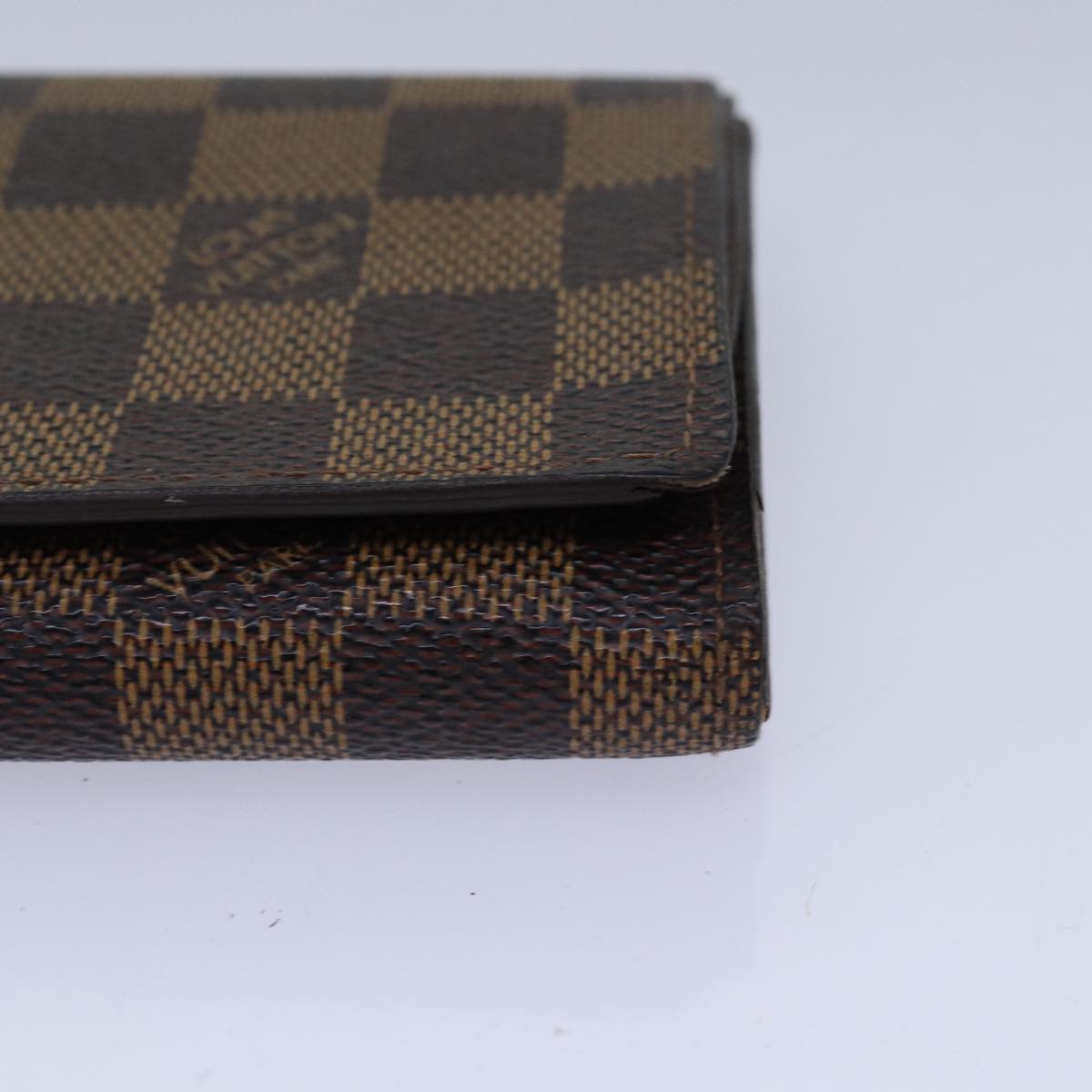 LOUIS VUITTON Damier Ebene Portefeuille Tresor Bifold Wallet N61736 Auth 81019