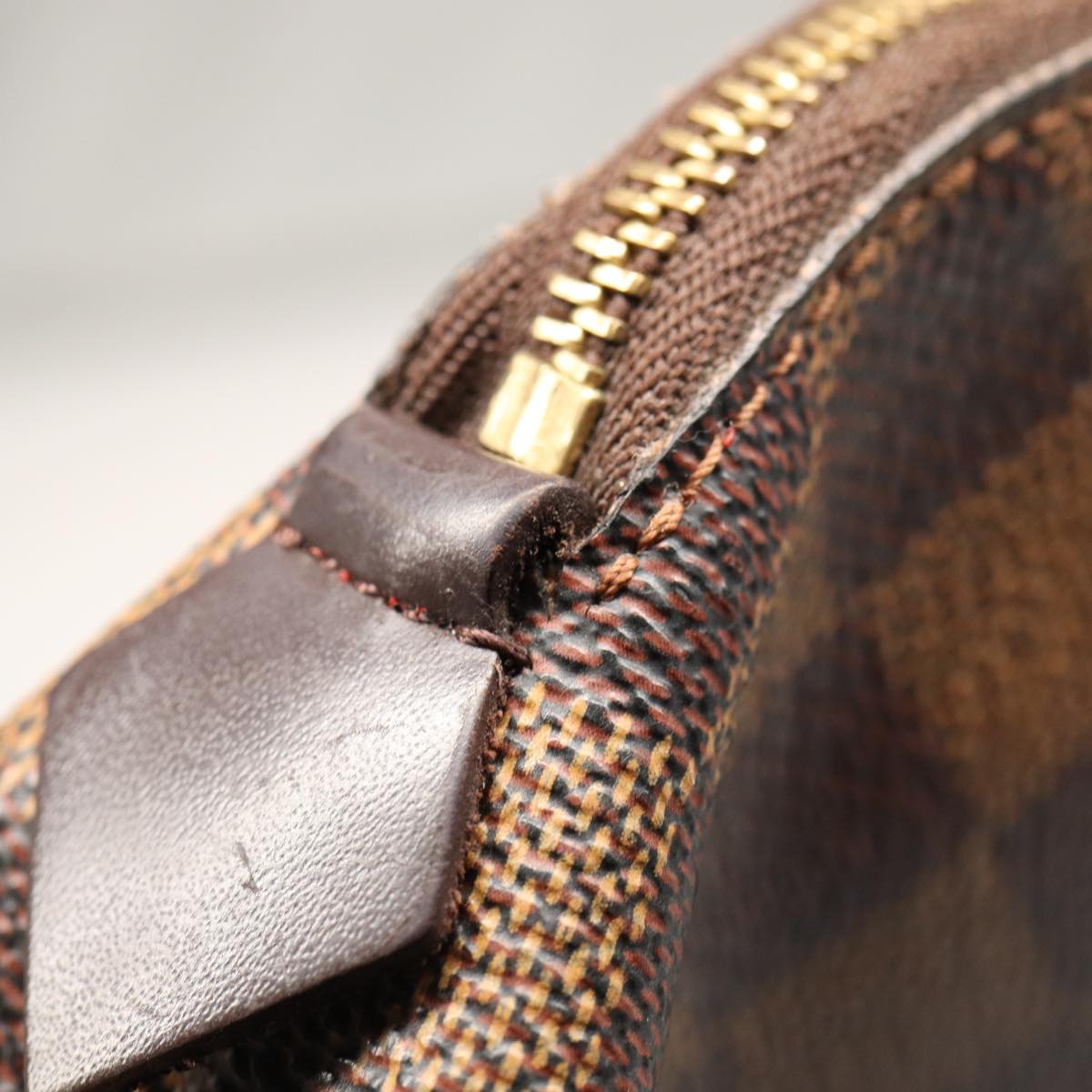 LOUIS VUITTON Damier Ebene Pochette Cosmetic PM Pouch N47516 LV Auth 81069