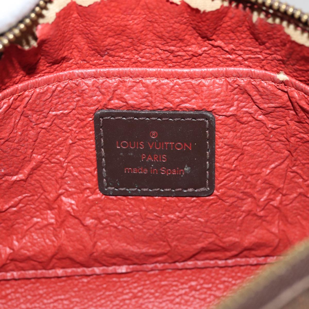 LOUIS VUITTON Damier Ebene Pochette Cosmetic PM Pouch N47516 LV Auth 81069