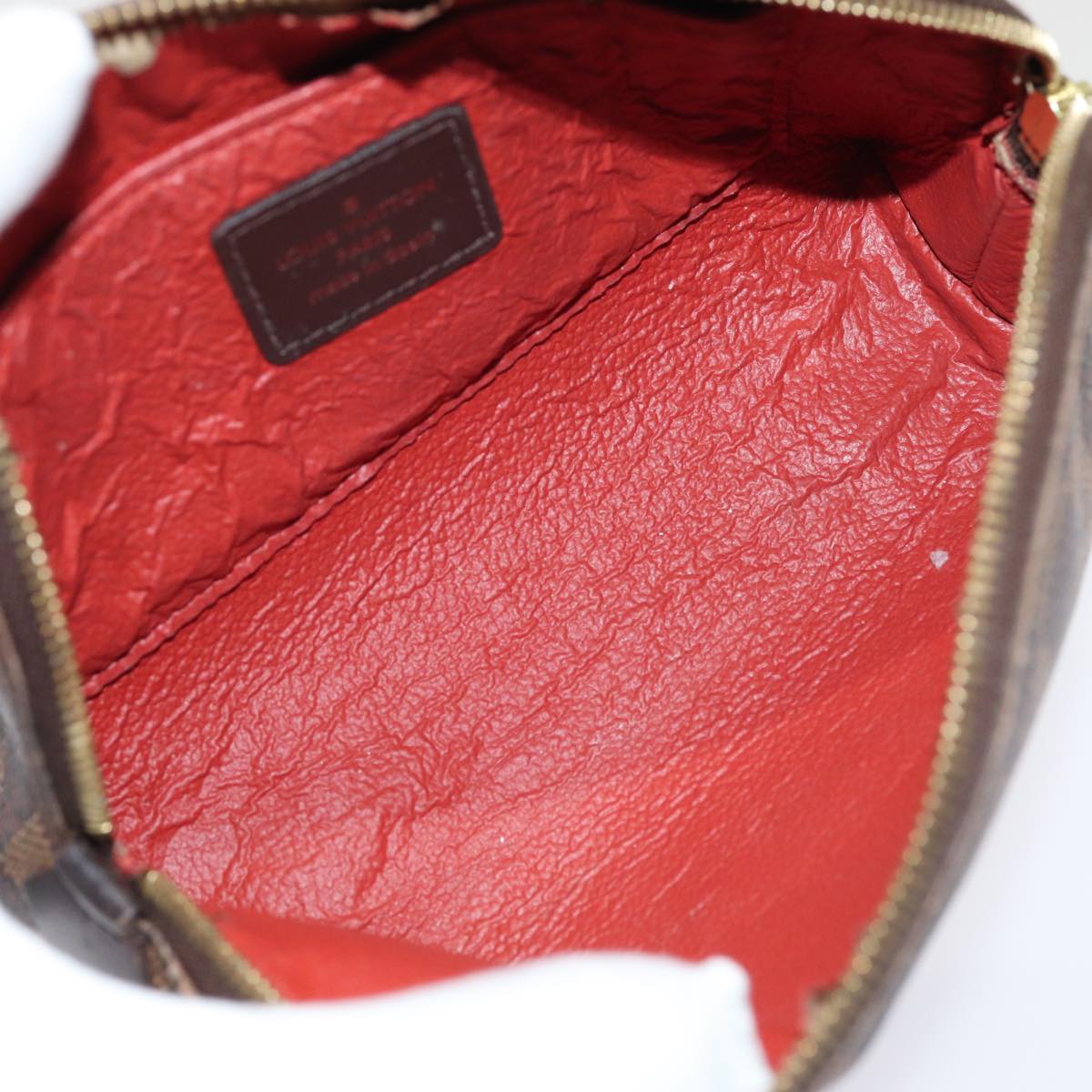 LOUIS VUITTON Damier Ebene Pochette Cosmetic PM Pouch N47516 LV Auth 81069