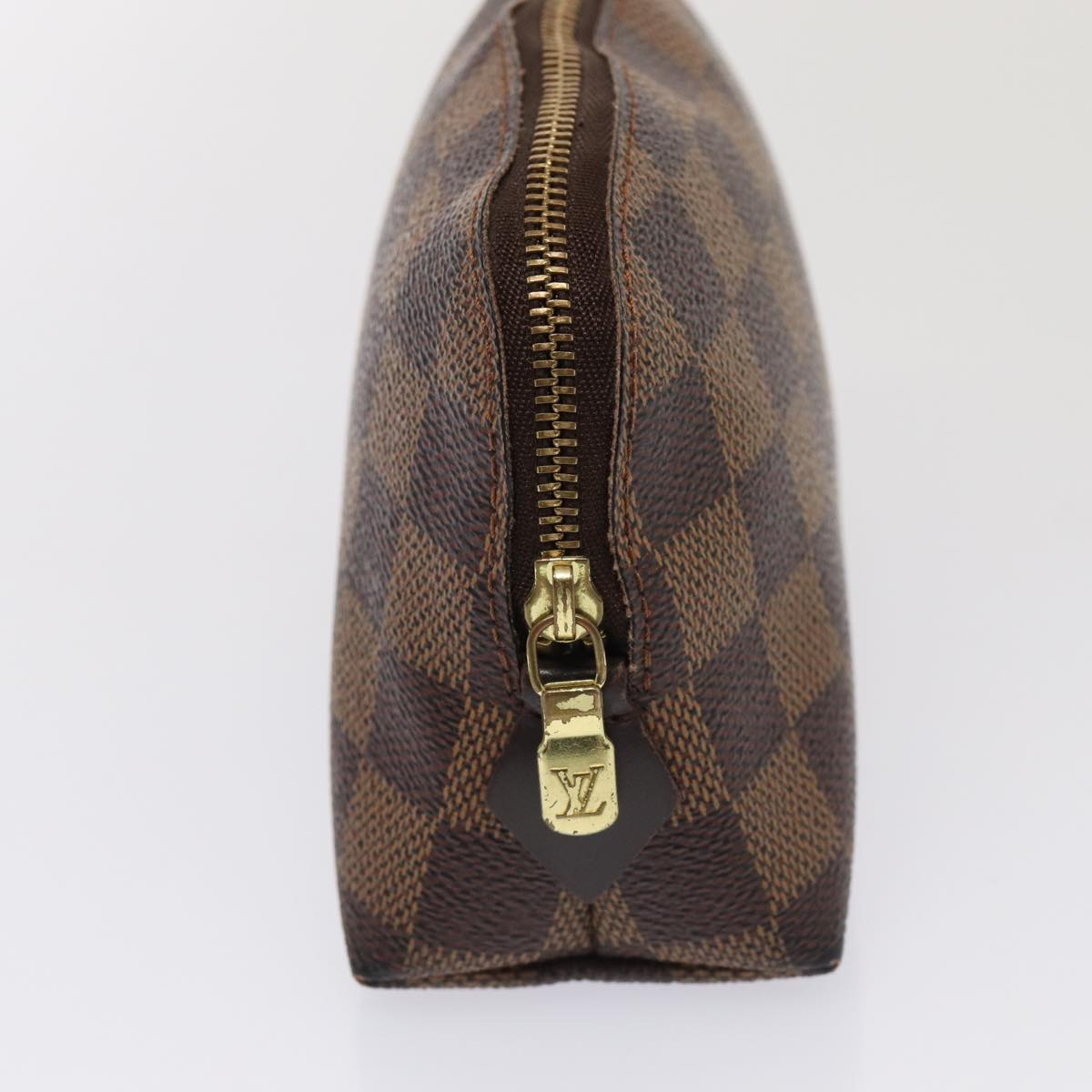 LOUIS VUITTON Damier Ebene Pochette Cosmetic PM Pouch N47516 LV Auth 81069