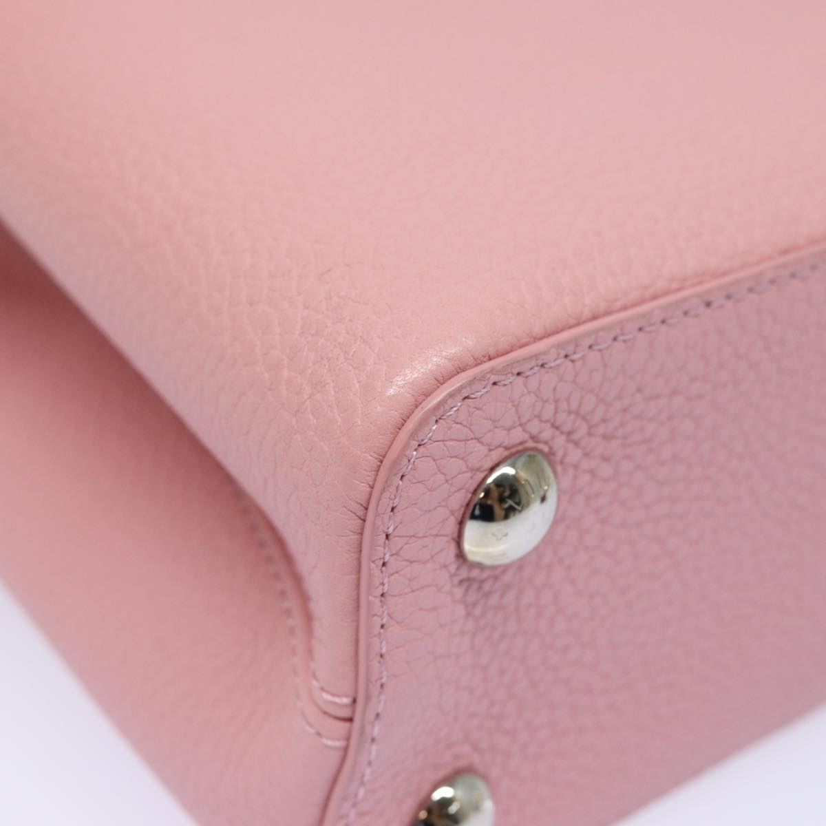 LOUIS VUITTON Capusine BB Hand Bag Taurillon Leather 2way Red Pink Auth 81113SAM