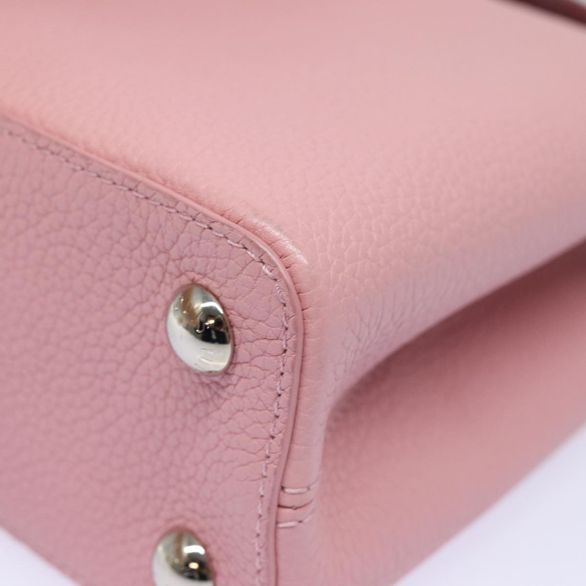 LOUIS VUITTON Capusine BB Hand Bag Taurillon Leather 2way Red Pink Auth 81113SAM