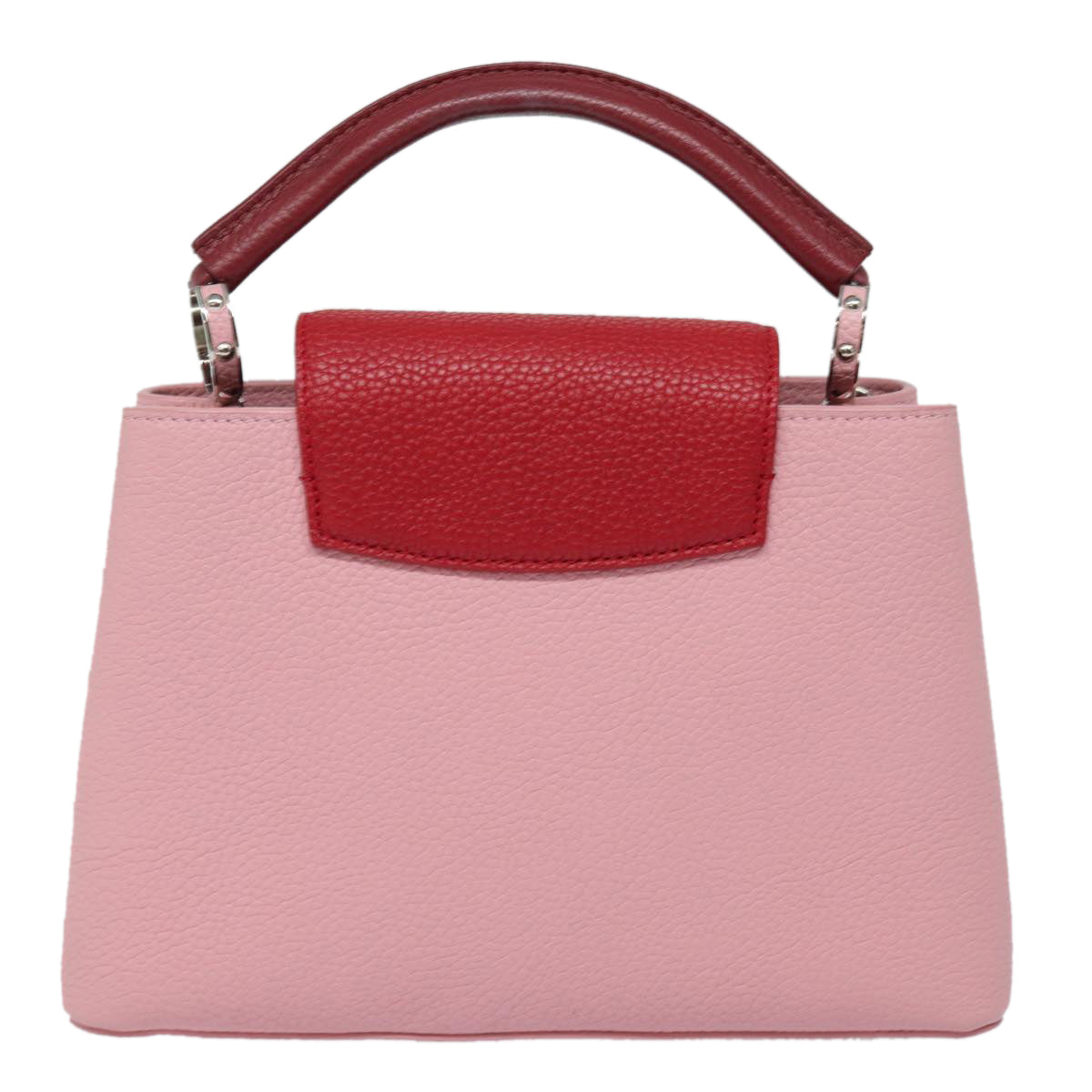 LOUIS VUITTON Capusine BB Hand Bag Taurillon Leather 2way Red Pink Auth 81113A