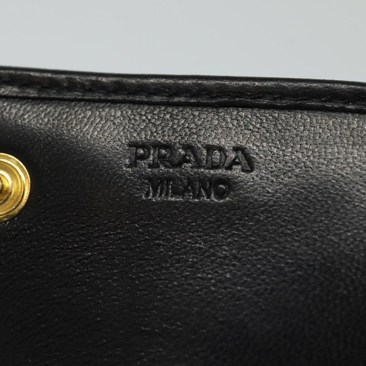 PRADA Long Wallet Leather Black Auth 81143