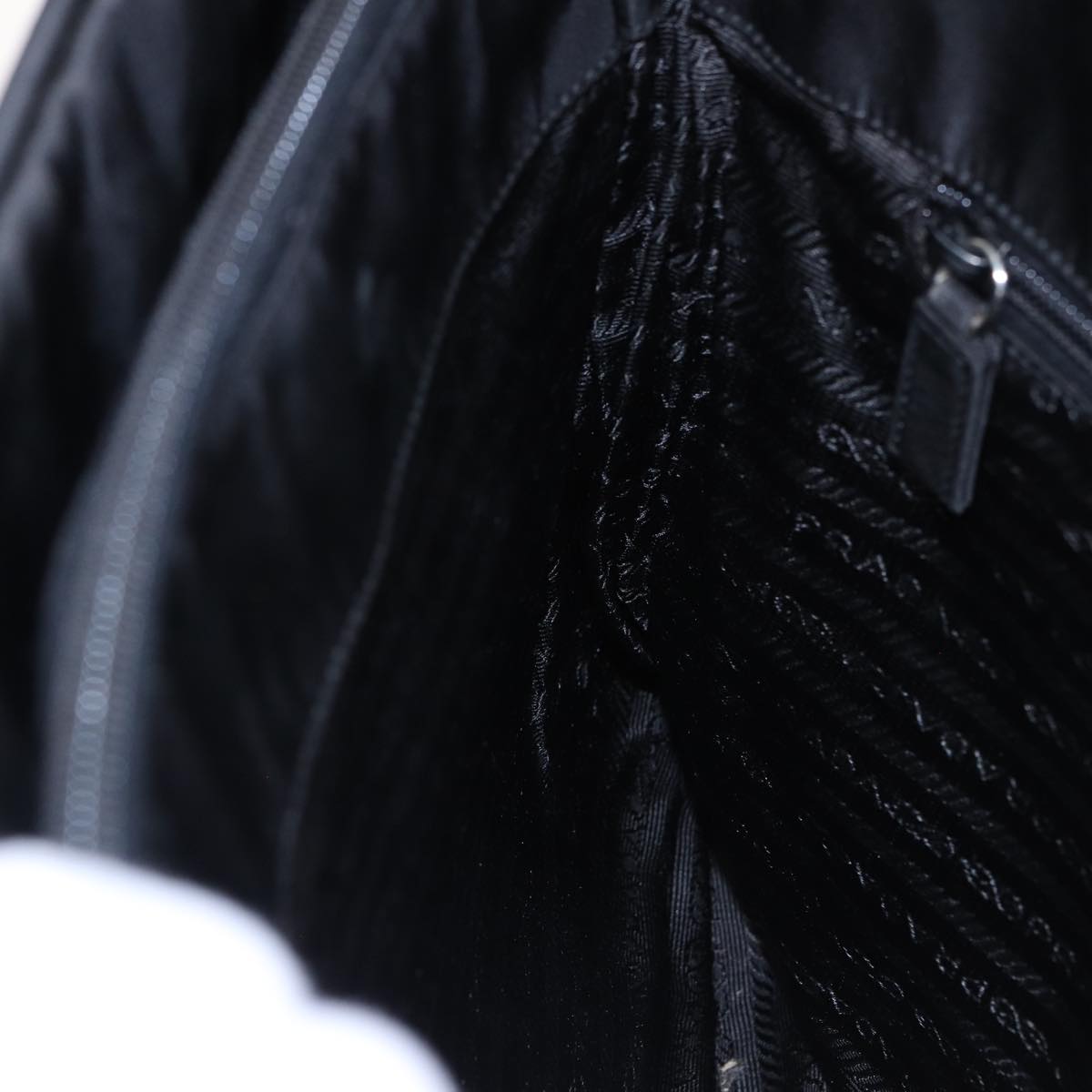 PRADA Tote Bag Nylon Black Auth 81168