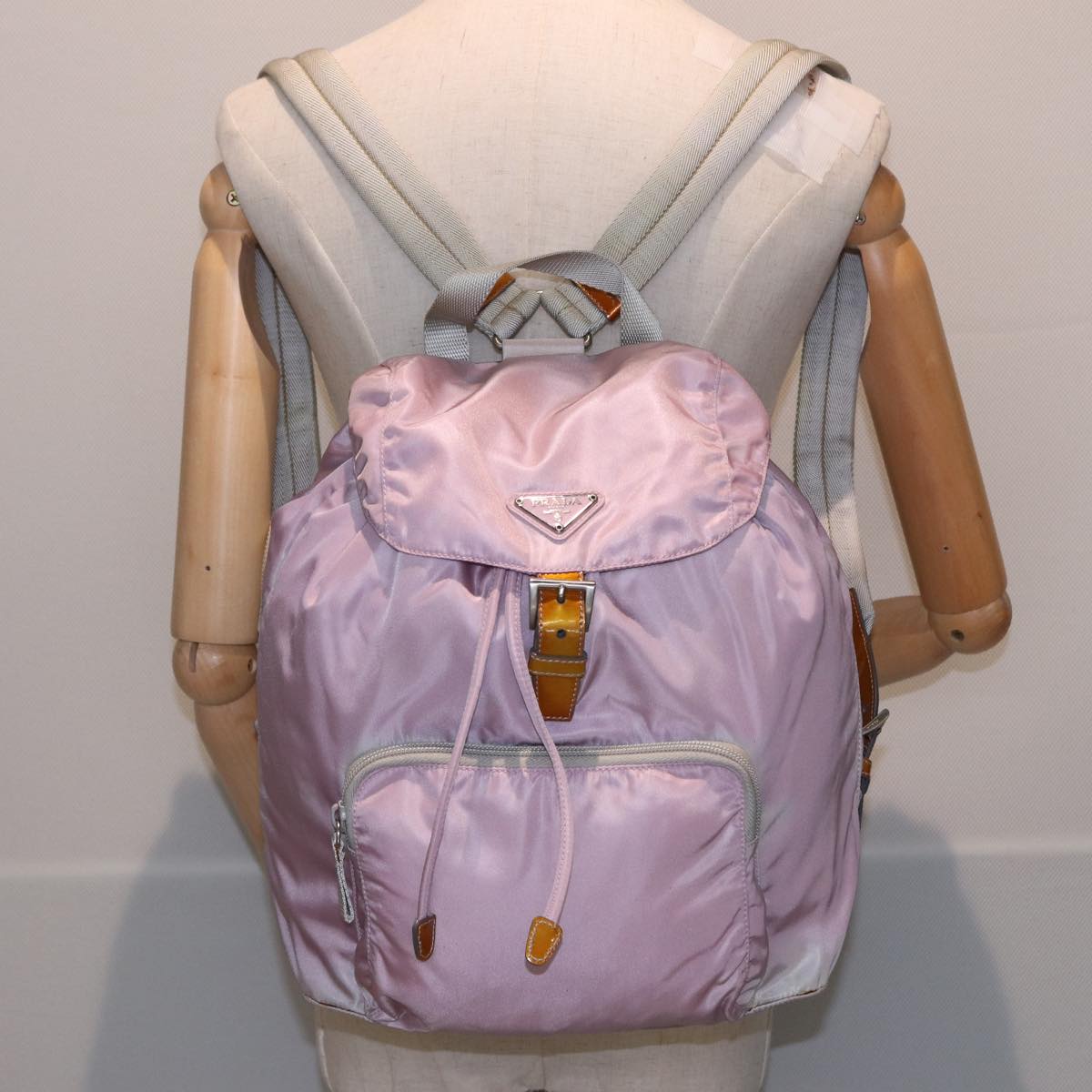 PRADA Backpack Nylon Pink Auth 81180