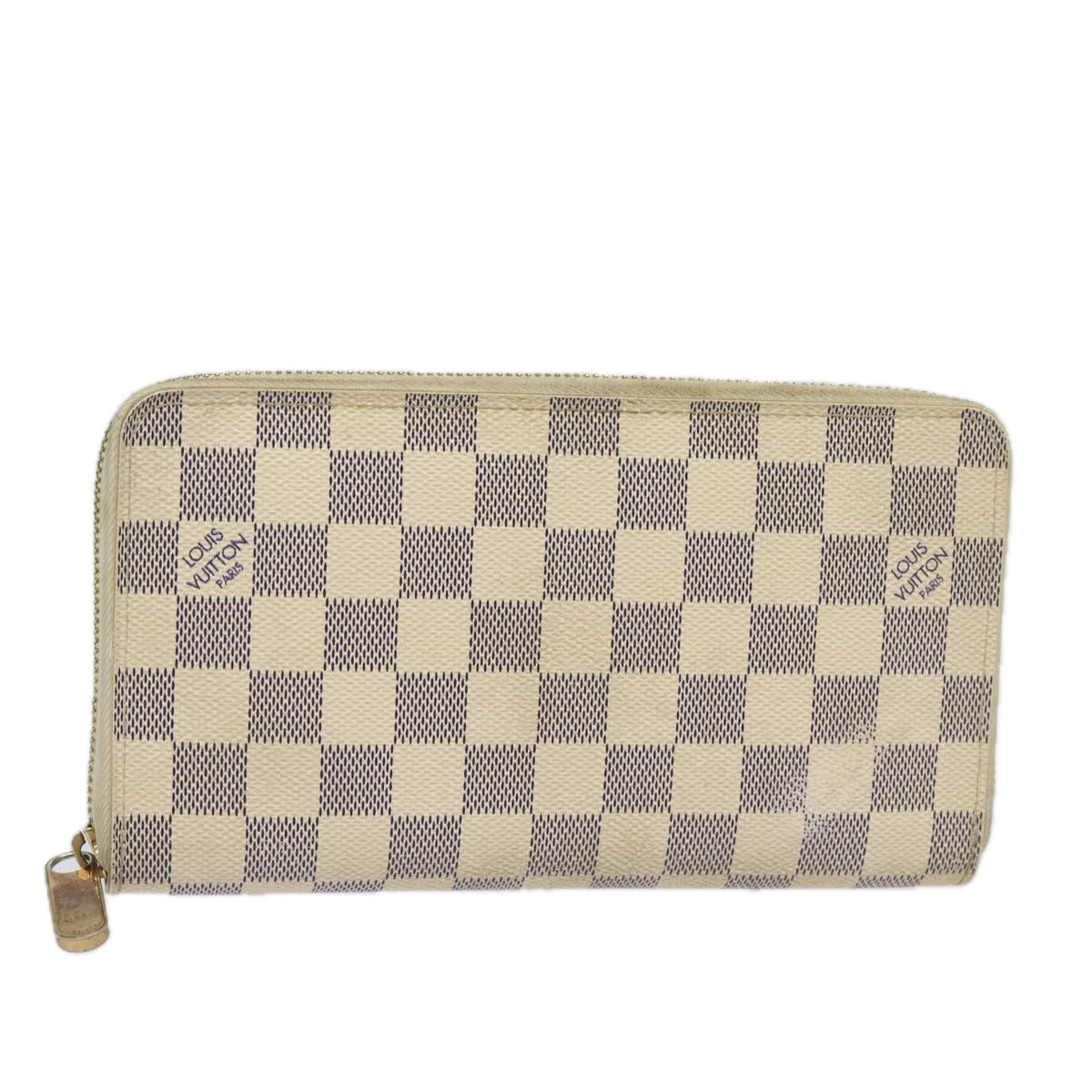 LOUIS VUITTON Damier Azur Zippy Organizer Long Wallet N60012 LV Auth 81220