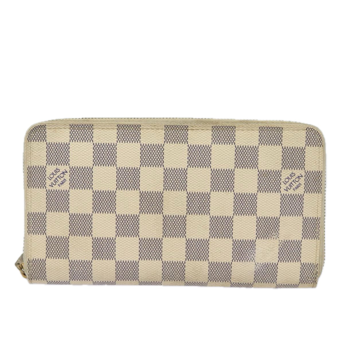 LOUIS VUITTON Damier Azur Zippy Organizer Long Wallet N60012 LV Auth 81220