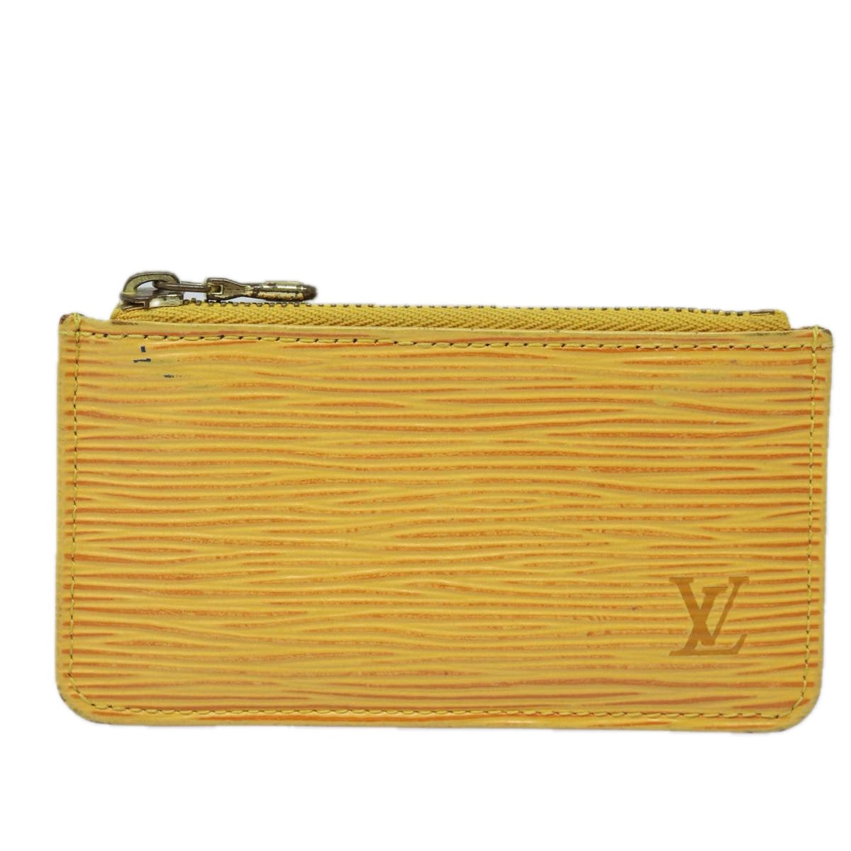 LOUIS VUITTON Epi Pochette Cles Coin Purse Yellow M63809 LV Auth 81225