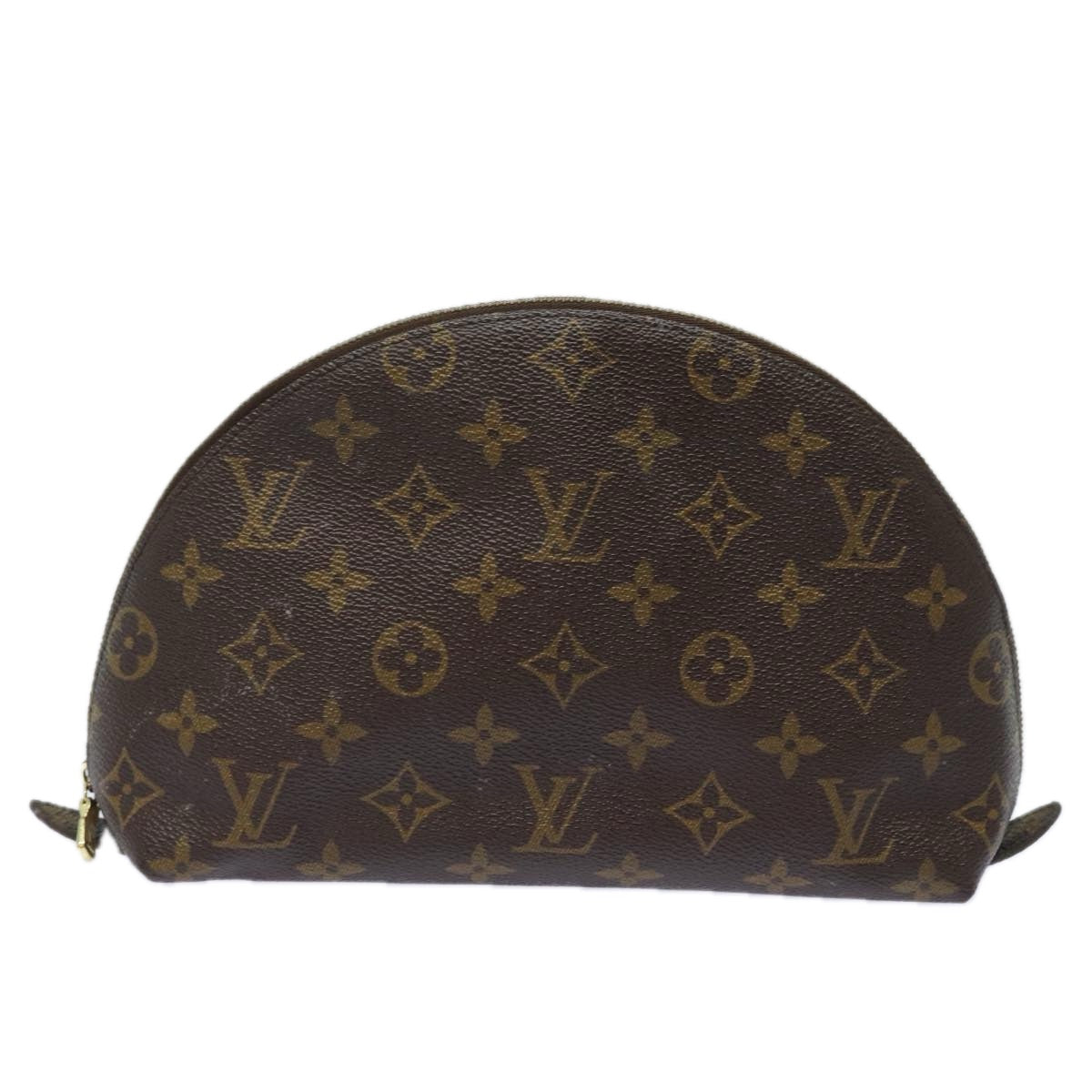LOUIS VUITTON Monogram Trousse Demi Ronde Cosmetic Pouch M47520 LV Auth 81232