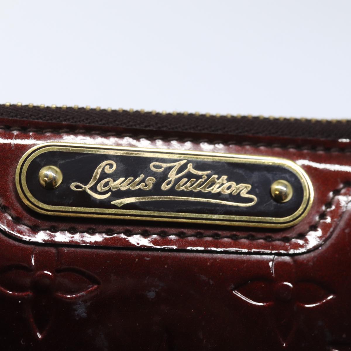 LOUIS VUITTON Vernis Pochette Cles NM Coin Purse Amarante M93557 LV Auth 81371