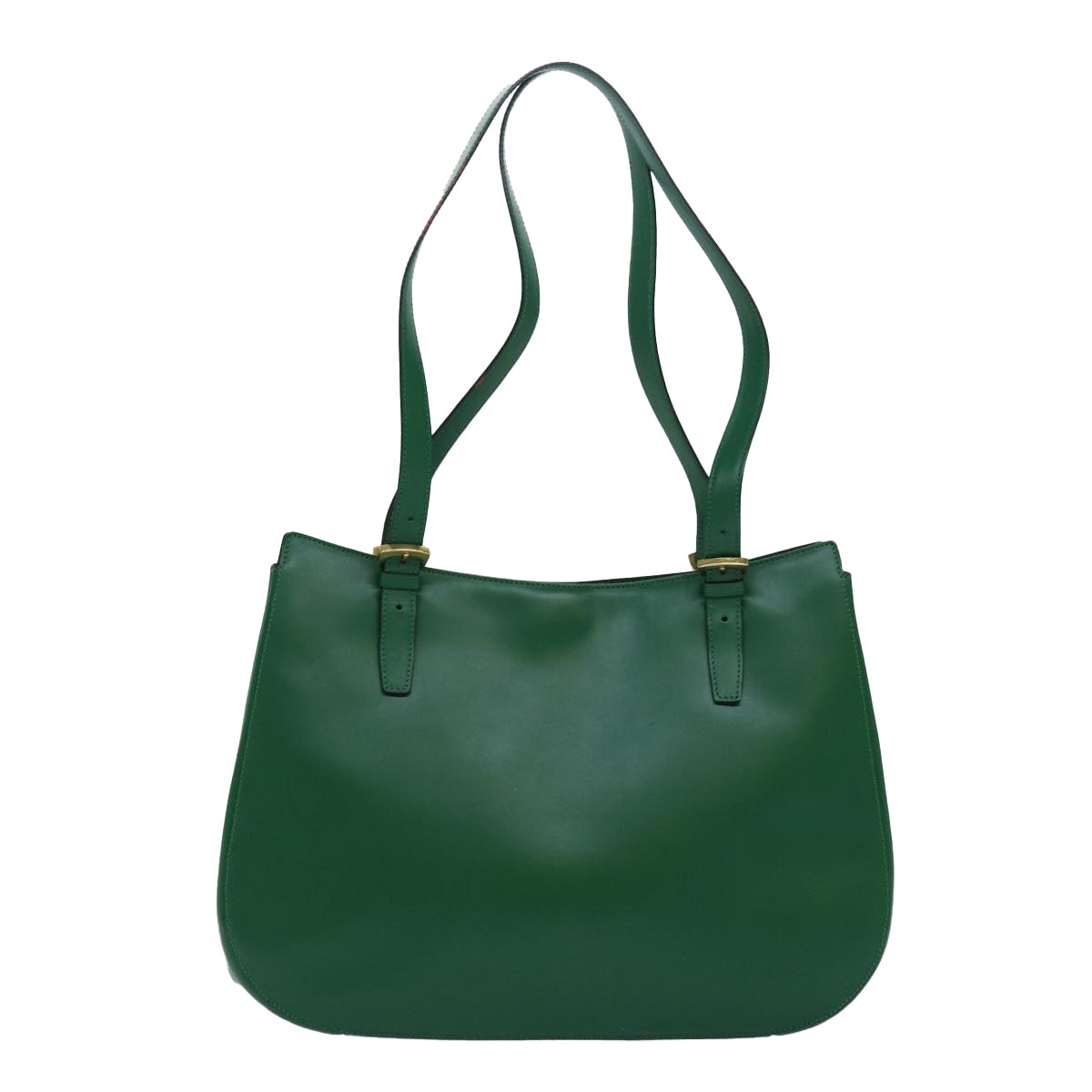 CELINE Shoulder Bag Leather Green Auth 81640