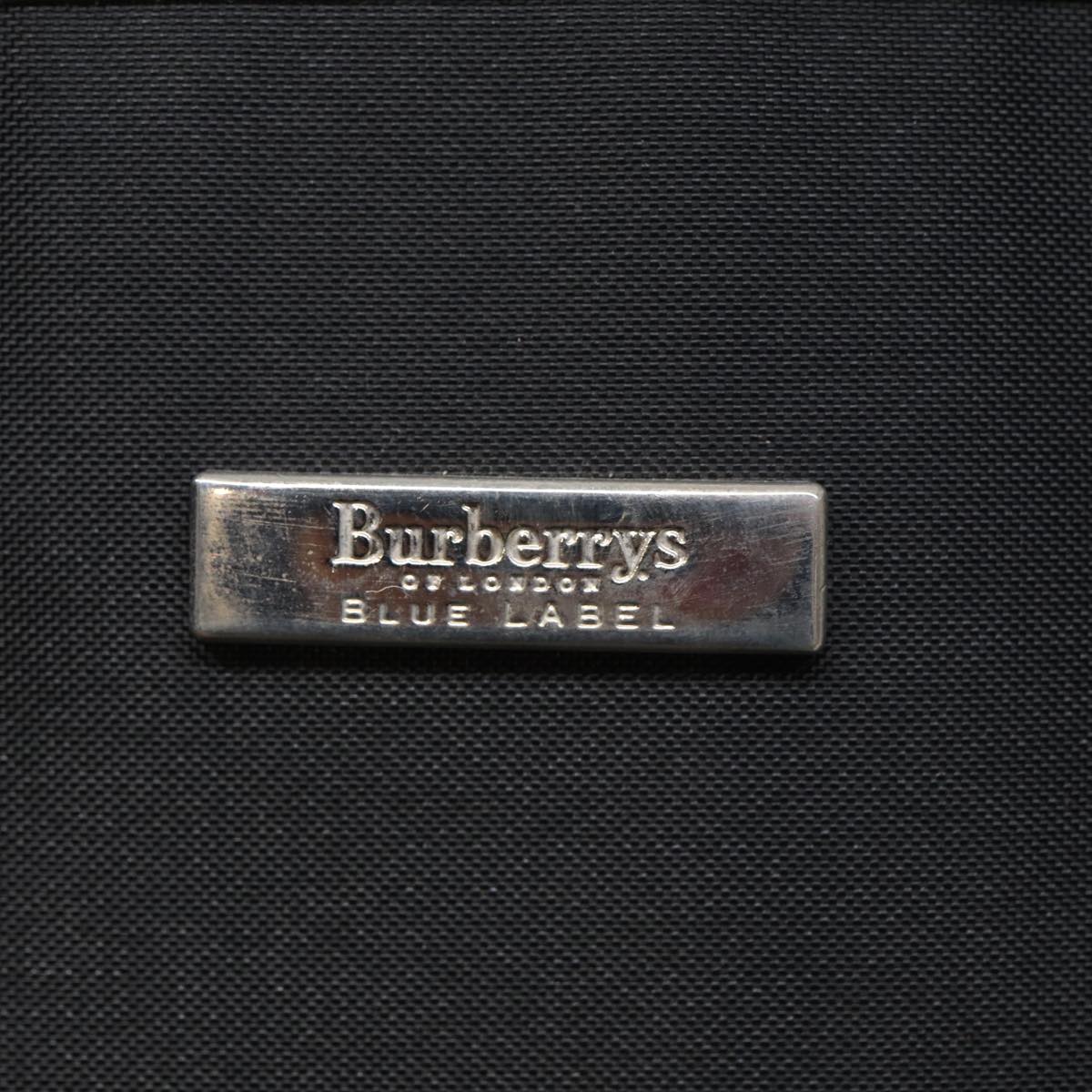 Burberrys Blue Label Hand Bag Nylon Black Auth 81857