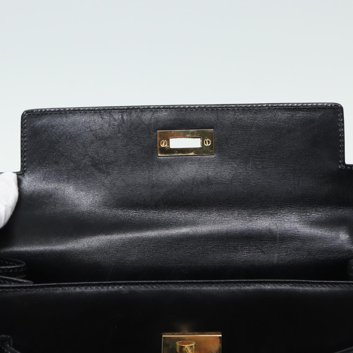 BALLY Hand Bag Leather Black Auth 81879