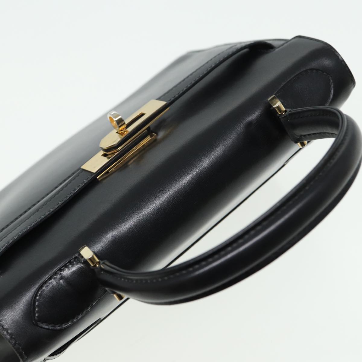 BALLY Hand Bag Leather Black Auth 81879