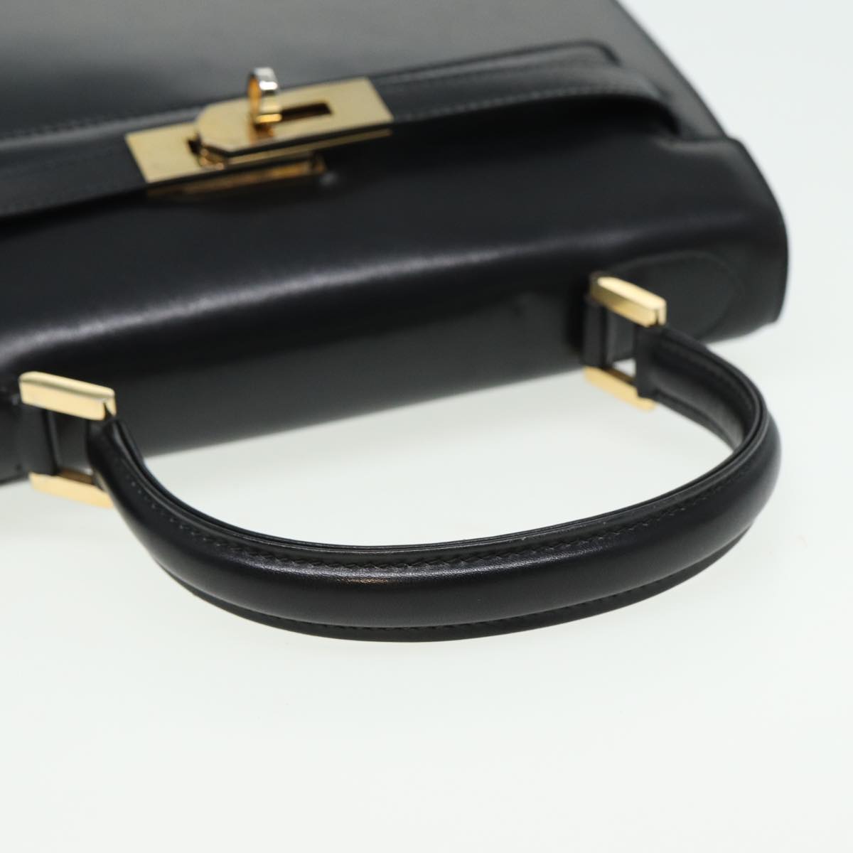 BALLY Hand Bag Leather Black Auth 81879