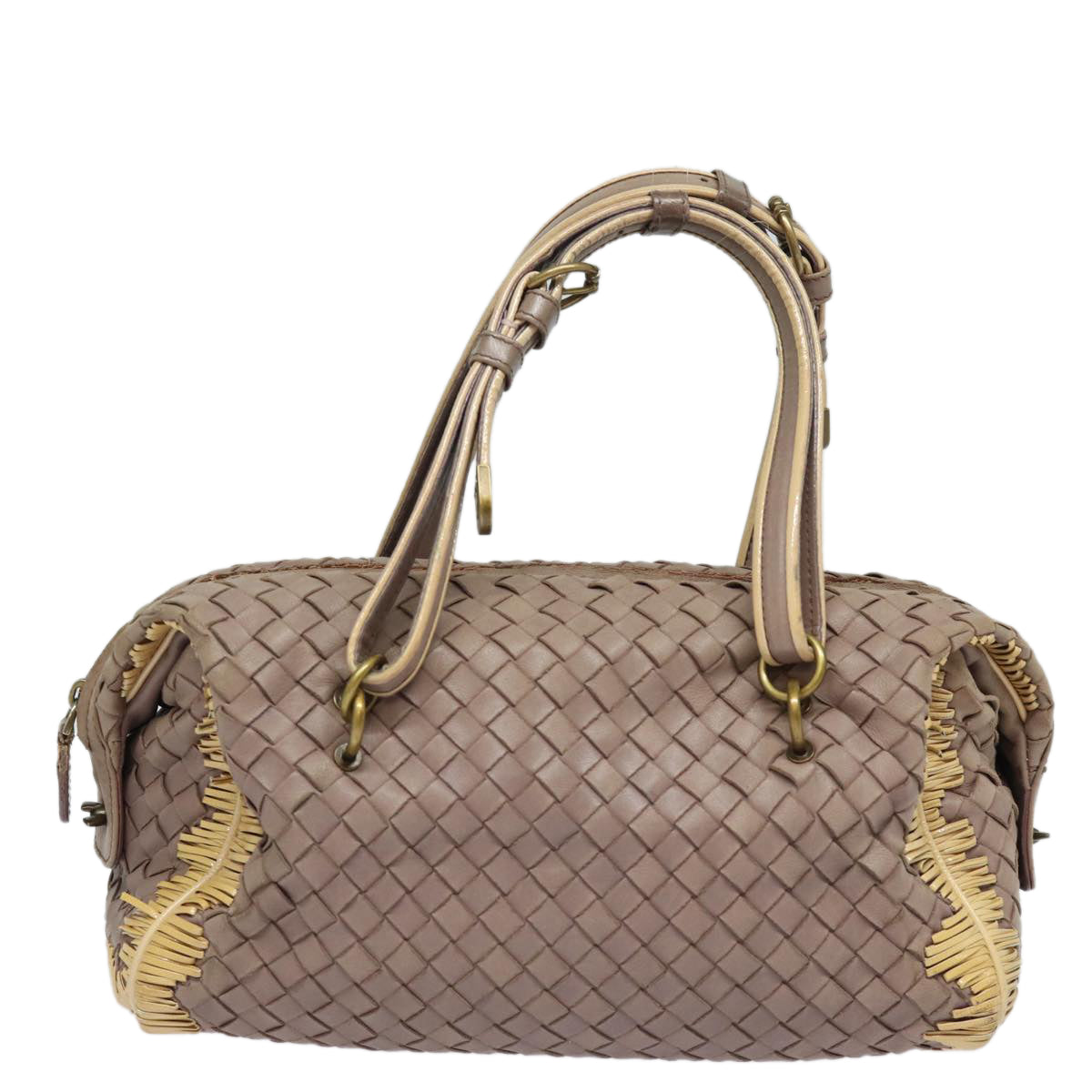 BOTTEGA VENETA INTRECCIATO Hand Bag Leather Beige Auth 81925