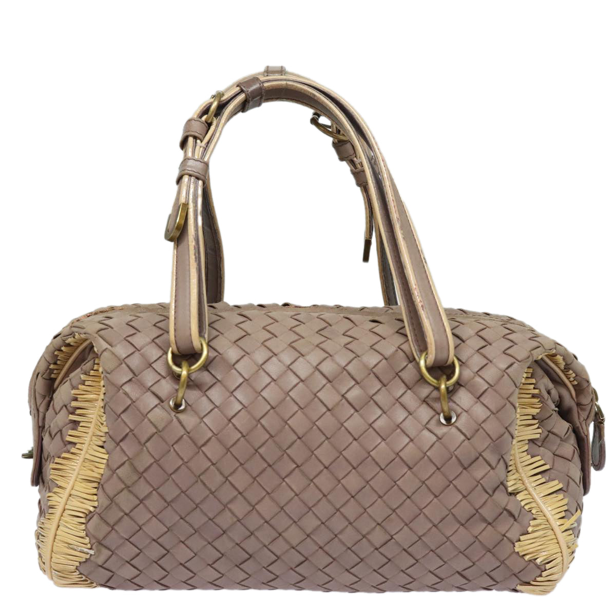 BOTTEGA VENETA INTRECCIATO Hand Bag Leather Beige Auth 81925