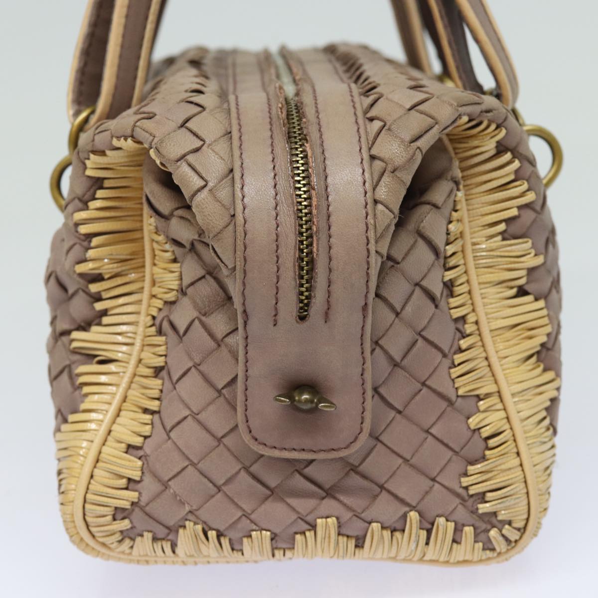 BOTTEGA VENETA INTRECCIATO Hand Bag Leather Beige Auth 81925