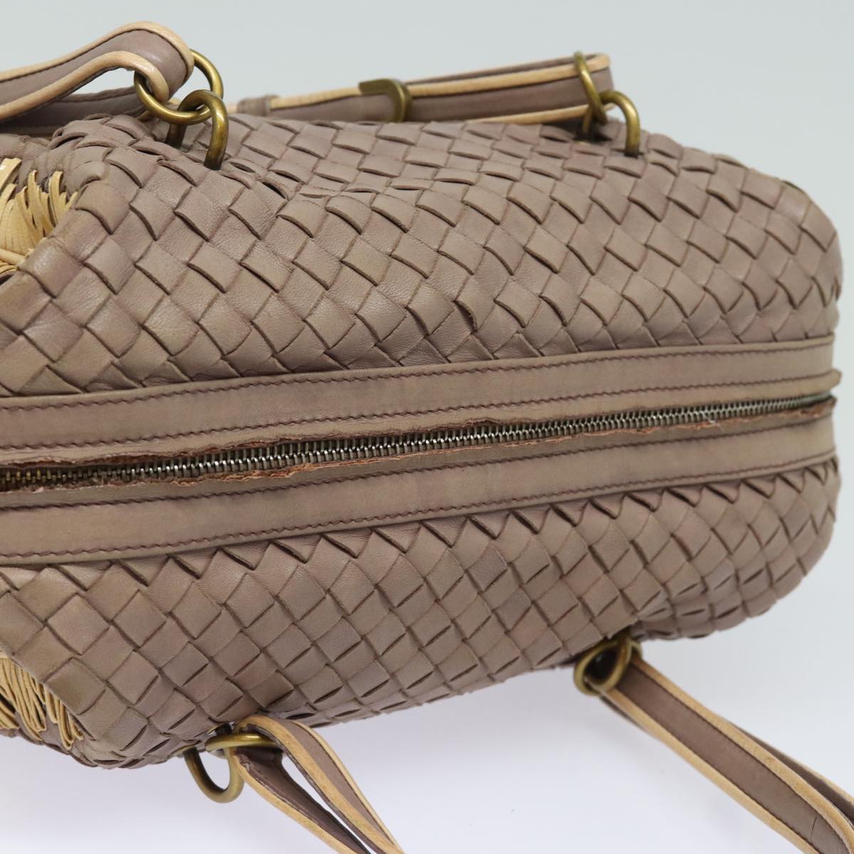 BOTTEGA VENETA INTRECCIATO Hand Bag Leather Beige Auth 81925