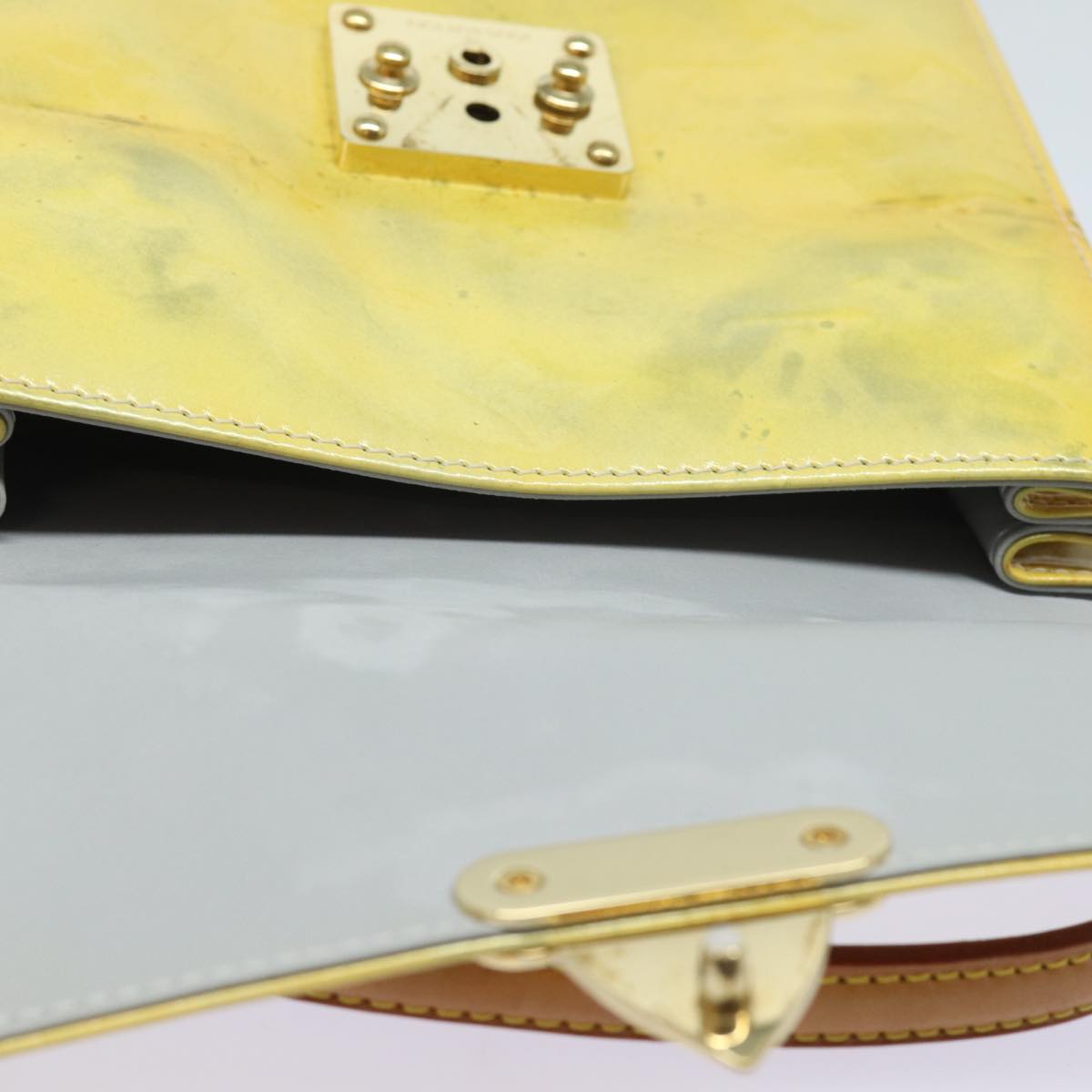 LOUIS VUITTON Monogram Vernis Spring Street Hand Bag Gris M91029 LV Auth 81950