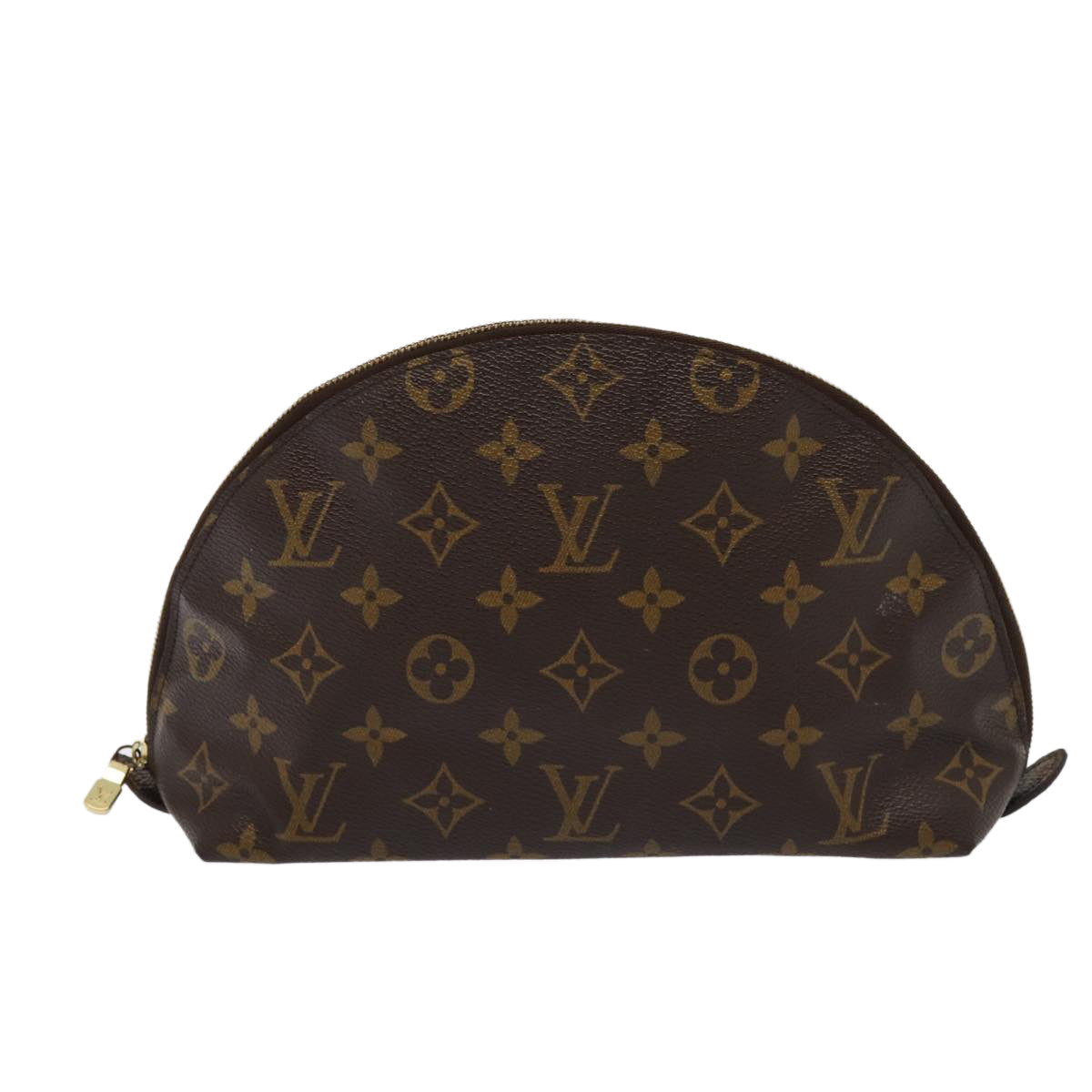 LOUIS VUITTON Monogram Trousse Demi Ronde Cosmetic Pouch M47520 LV Auth 82041