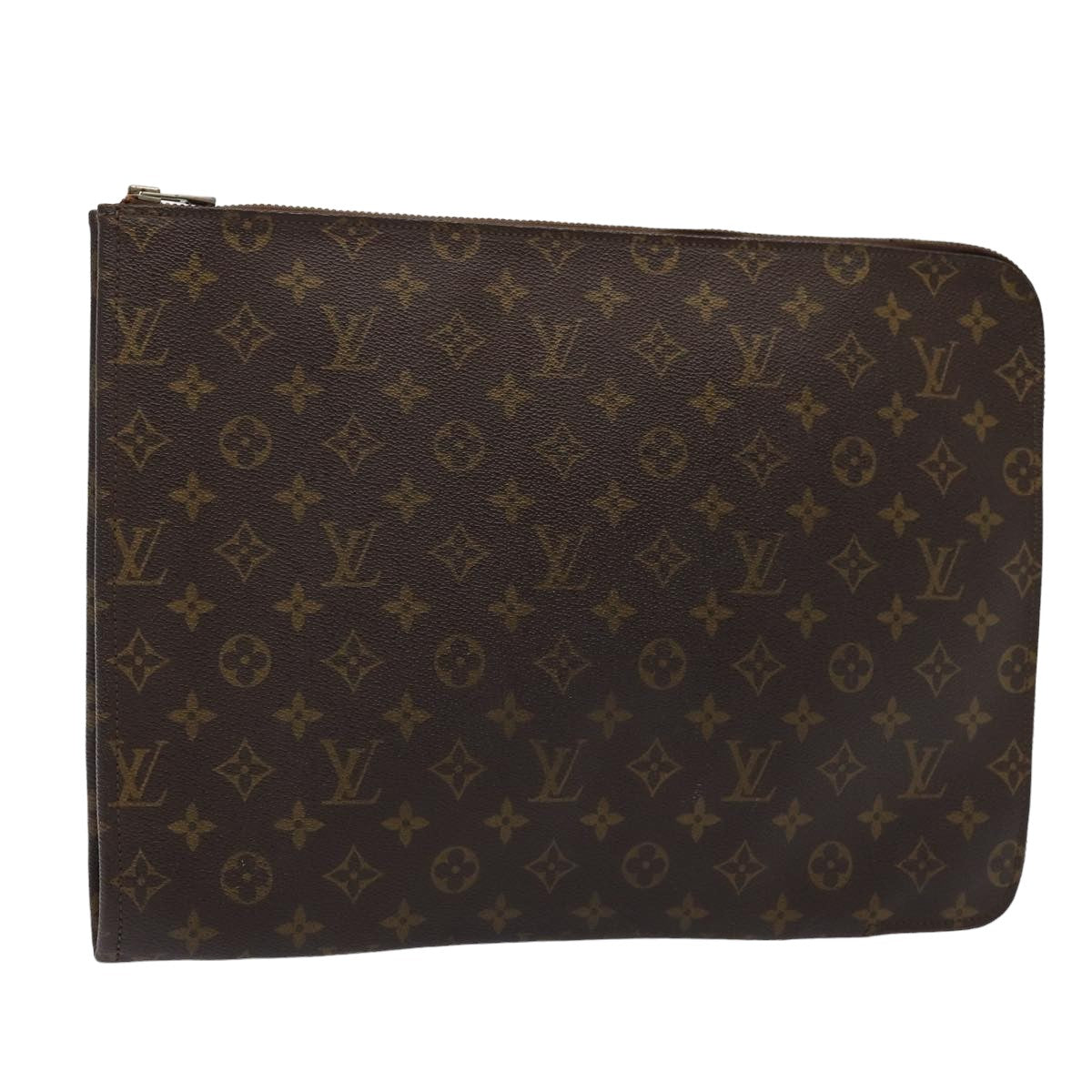 LOUIS VUITTON Monogram Poche Document Briefcase M53400 LV Auth 82087