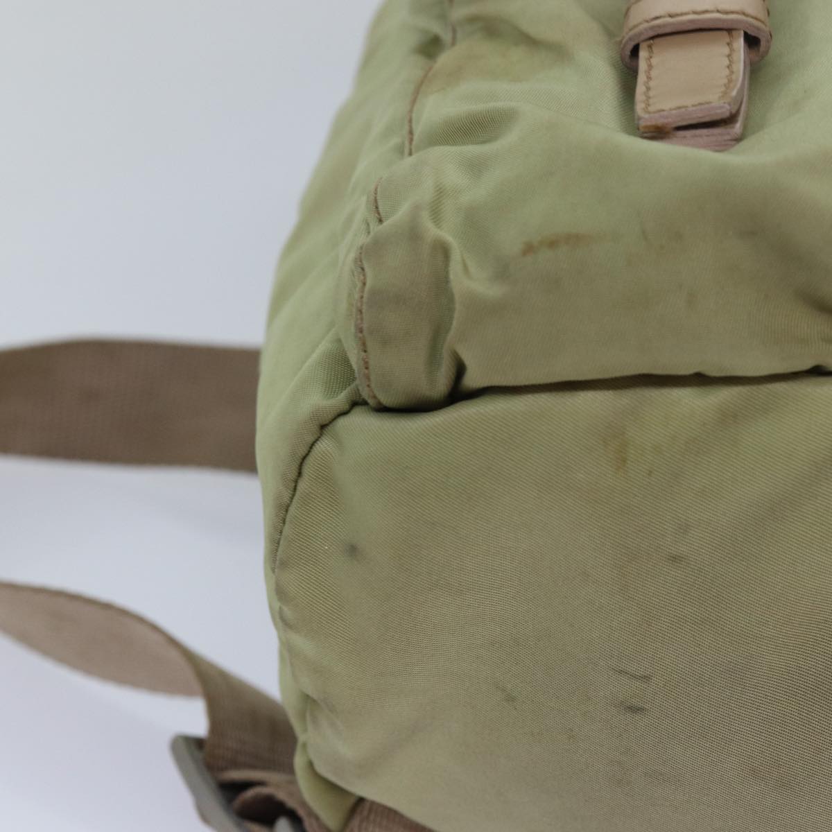 PRADA Backpack Nylon Khaki Auth 82104