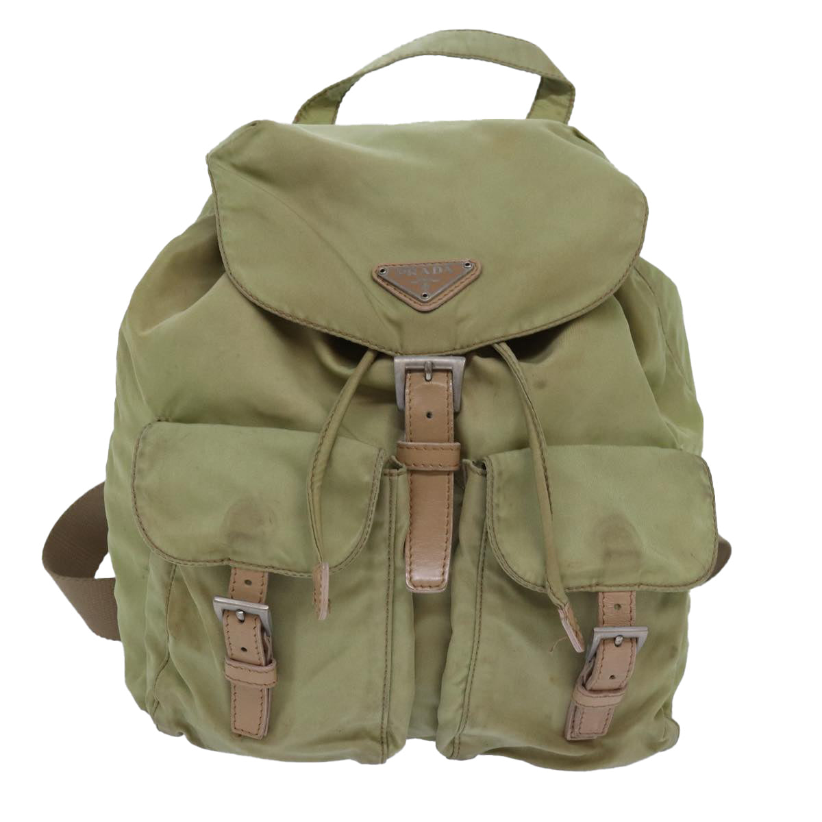 PRADA Backpack Nylon Khaki Auth 82104